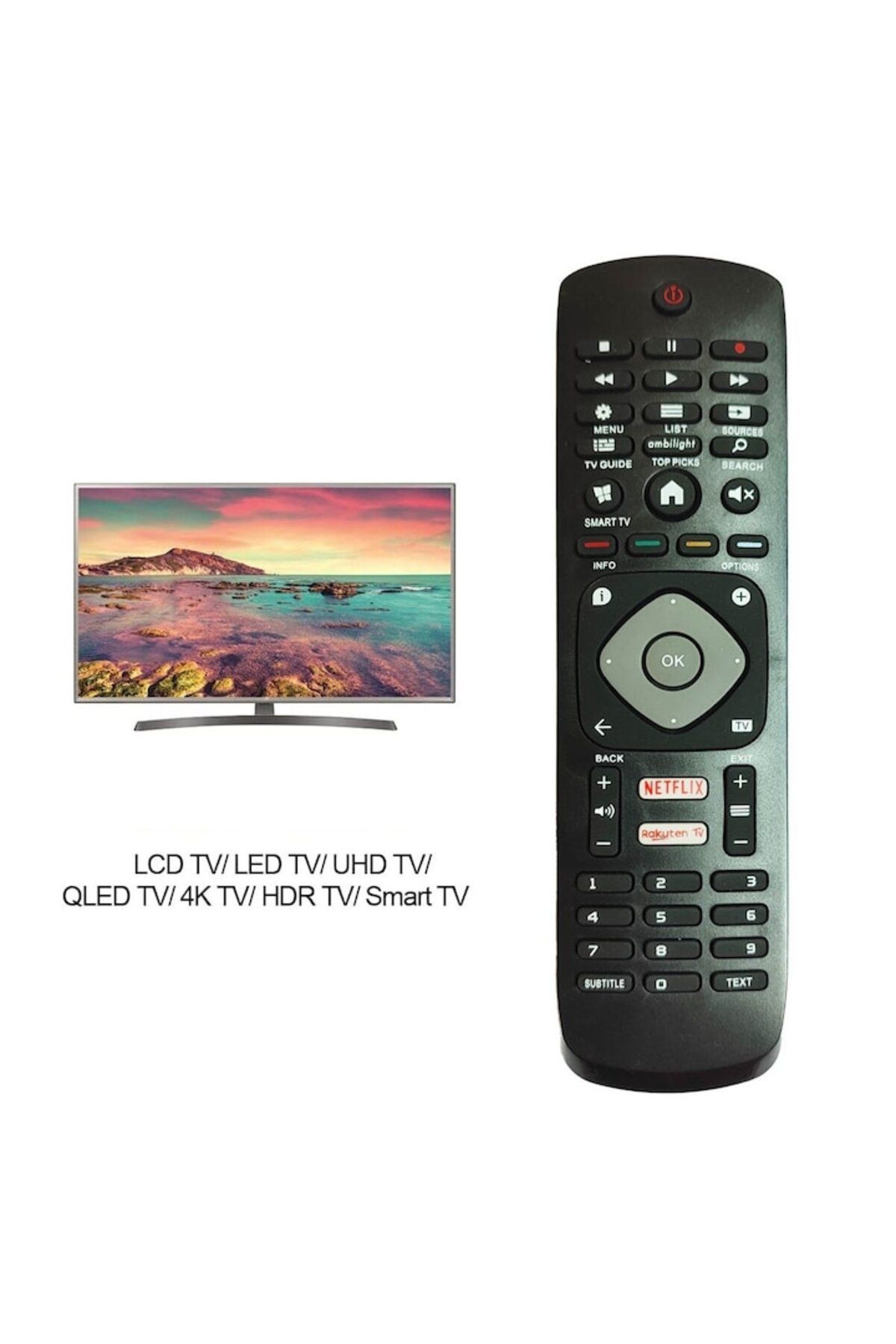 Bogadini-Universal Remote Control Compatible with Philips Smart TV LED/LCD, Identical to the Original, Black 3