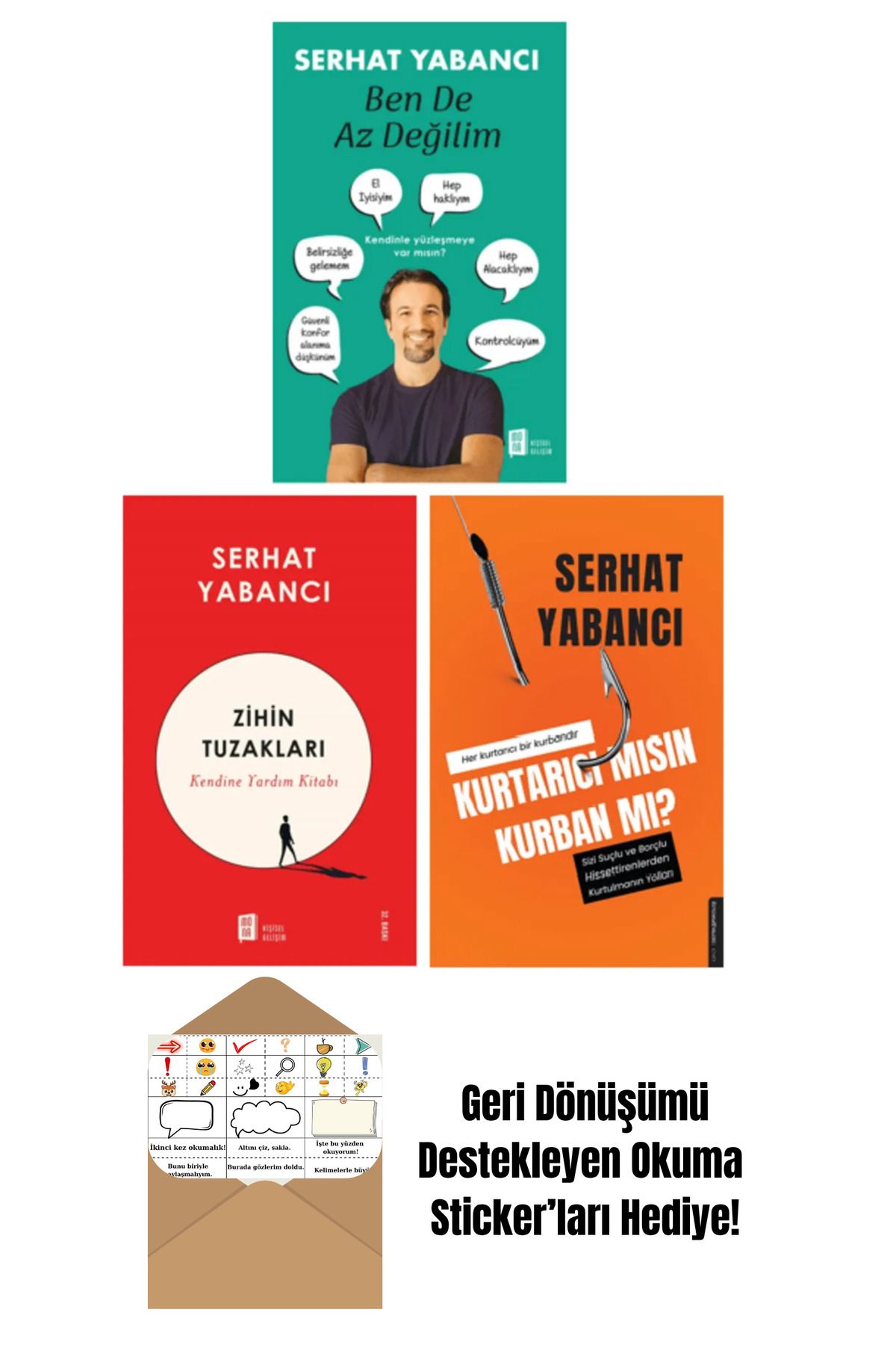 Mona Kitap Ben De Az Değilim + Zihin Tuzakları + Kurtarıcı Mısın Kurban Mı? + Okuma Sticker'ları