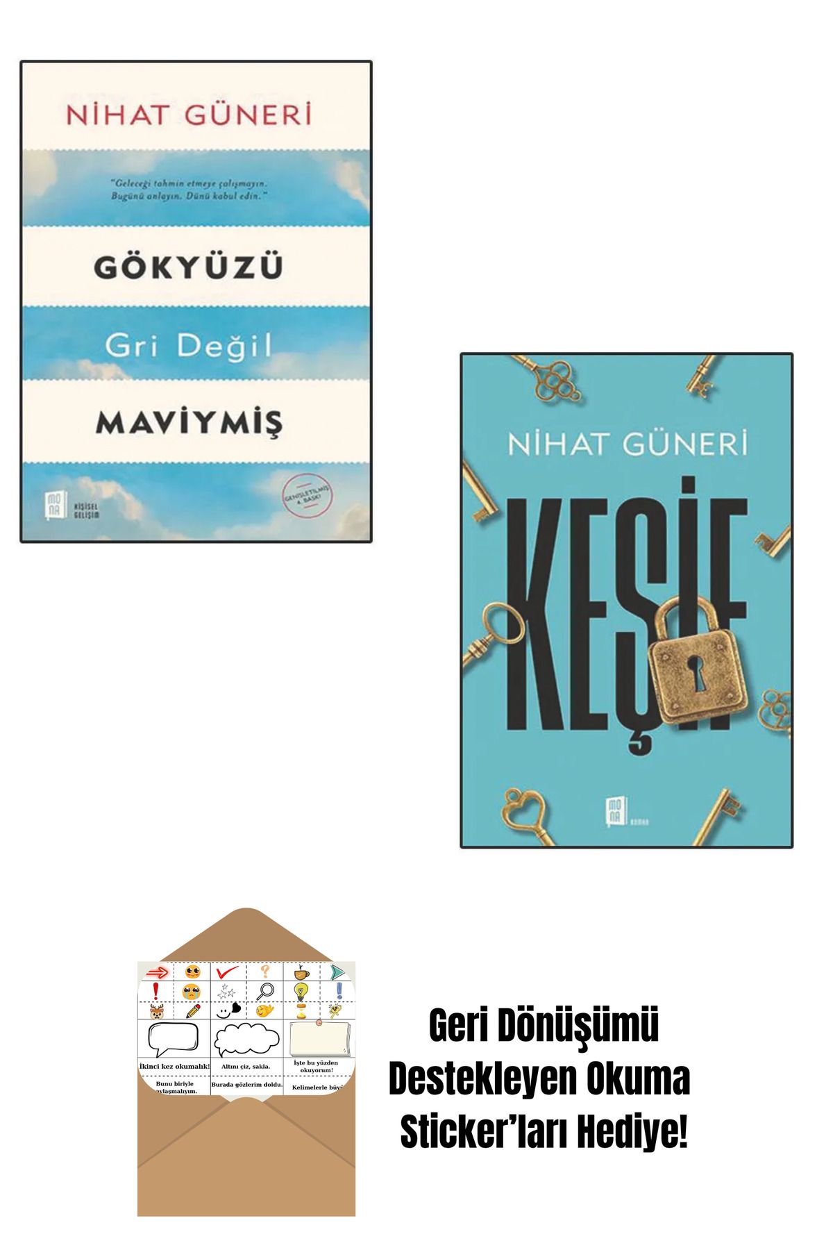 Mona Kitap Nihat Güneri 2 Kitap Set + Okuma Sticker'ları