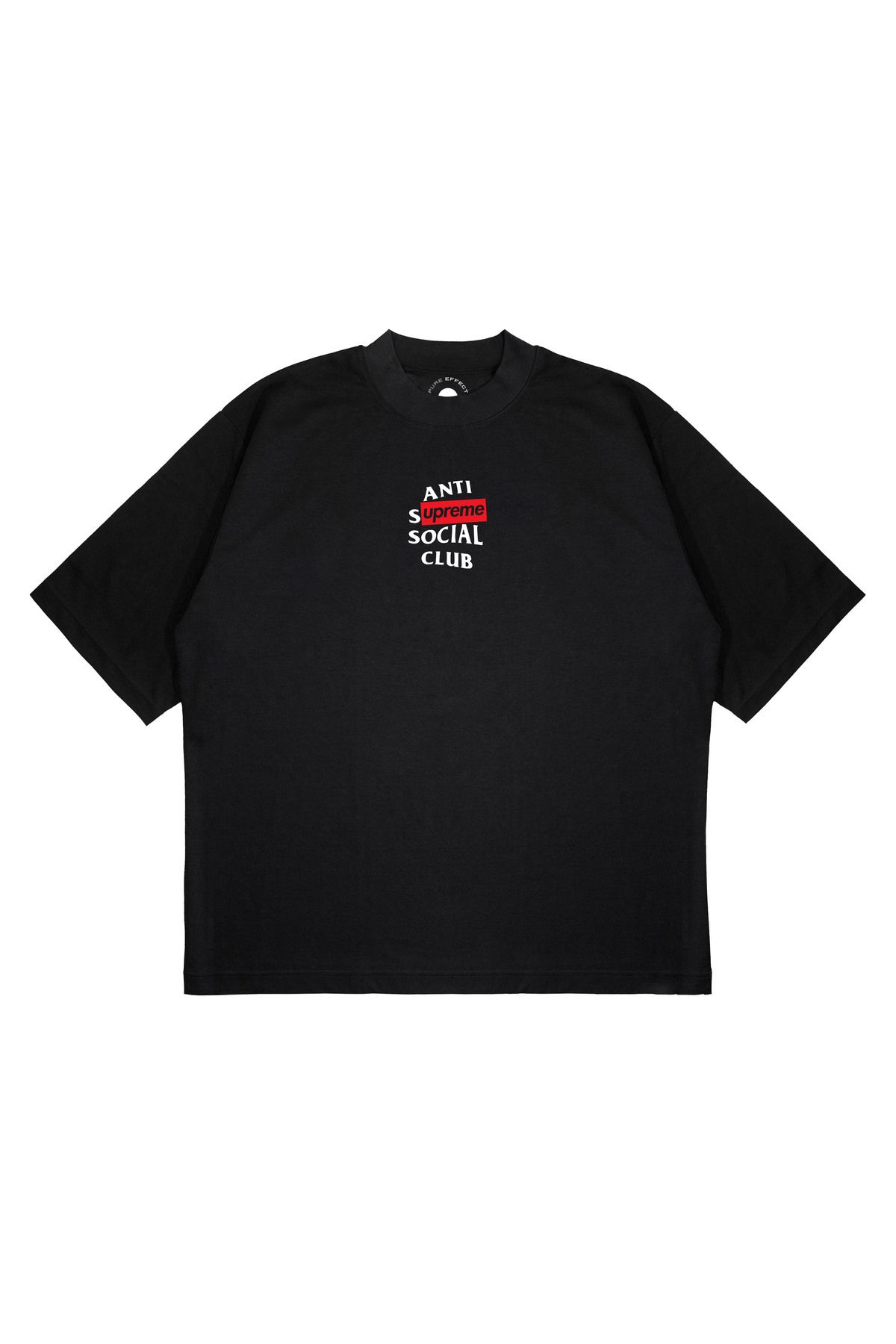 PURE EFFECT Unisex Oversize Antı Socıal Suprem Baskılı T-shirt
