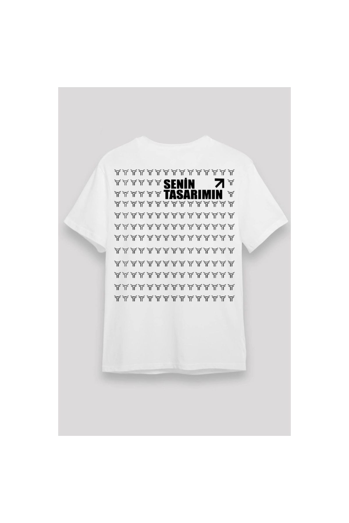 Marsilyan - 24/1 Düz Arka Sizin Tasarımınız Oversize T-shirt - Beyaz