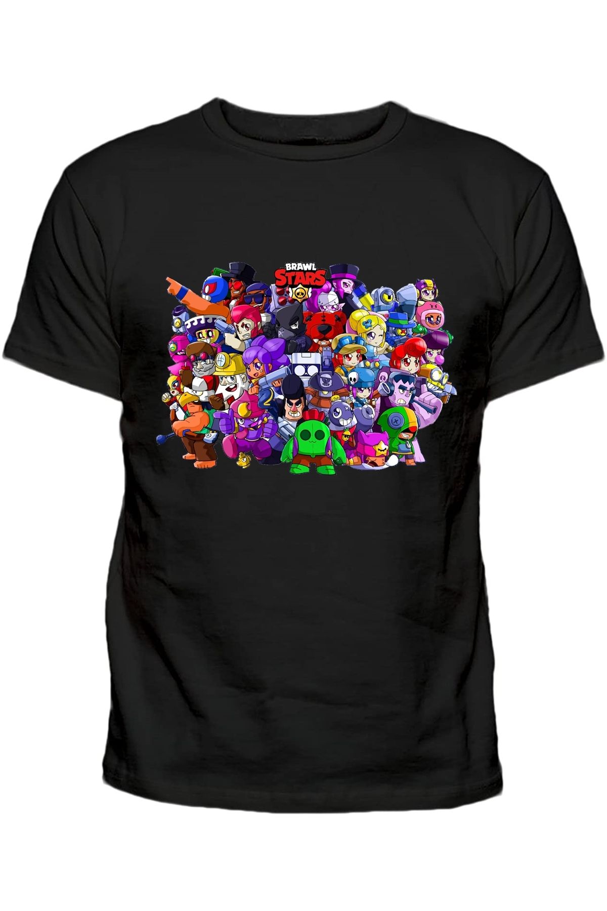 Efendioğlu Design Yuvarlak Baskılı Brawl Stars Karakterleri Pamuklu Çocuk Tshirt