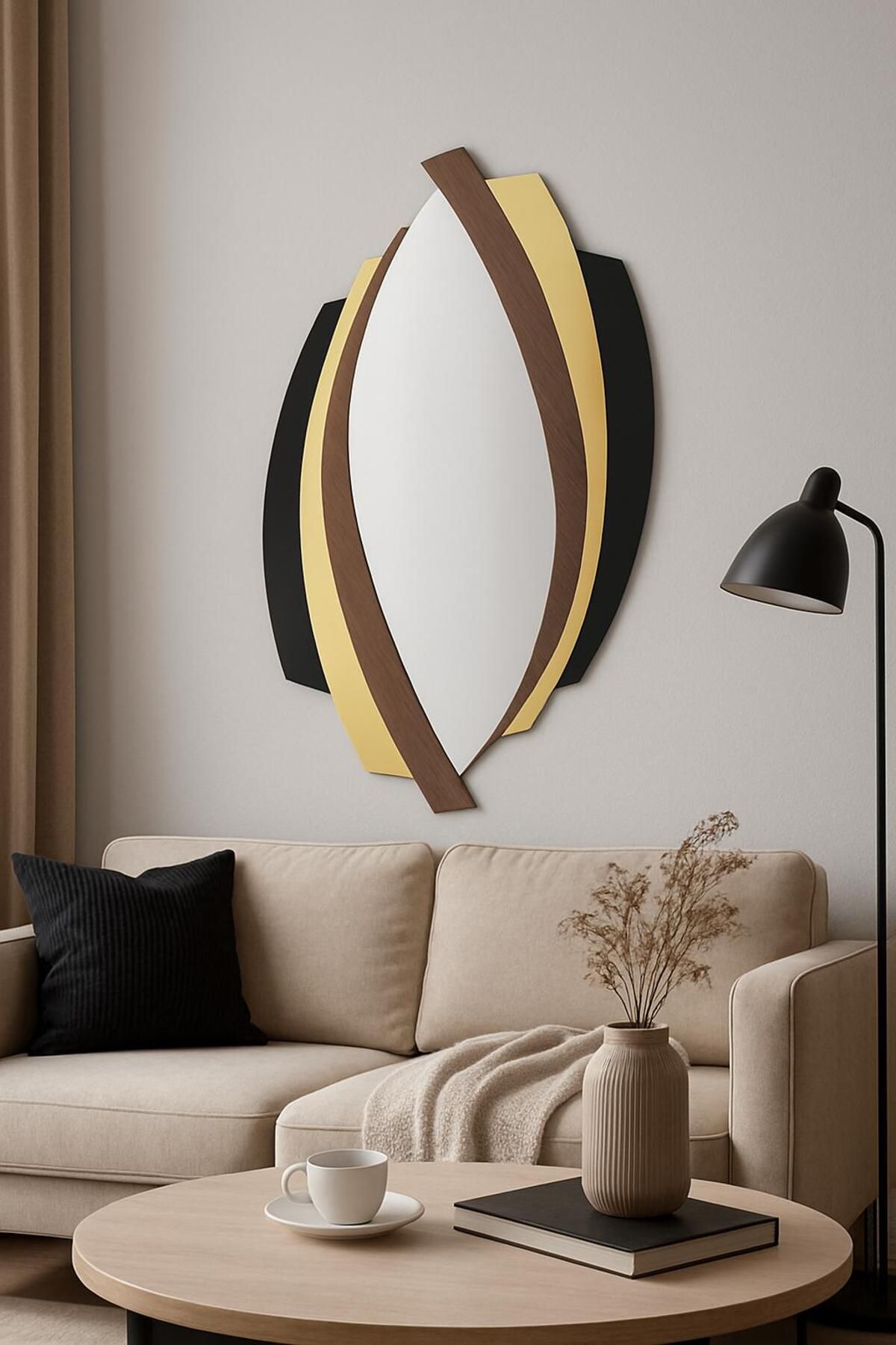Home NOVA Modern Şık Dekoratif Duvar Aynası – Pleksi MDF Geometrik Tasarım
