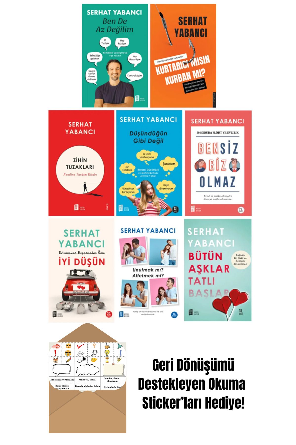 Mona Kitap Serhat Yabancı 8 Kitap Set - Ben De Az Değilim + Okuma Sticker'ları