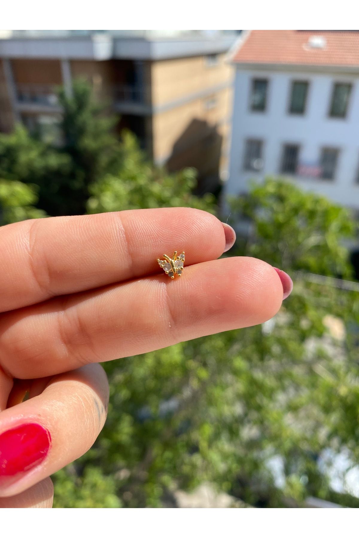 satirus Kelebek şeklinde Gold helix tragus kıkırdak piercing Çelik