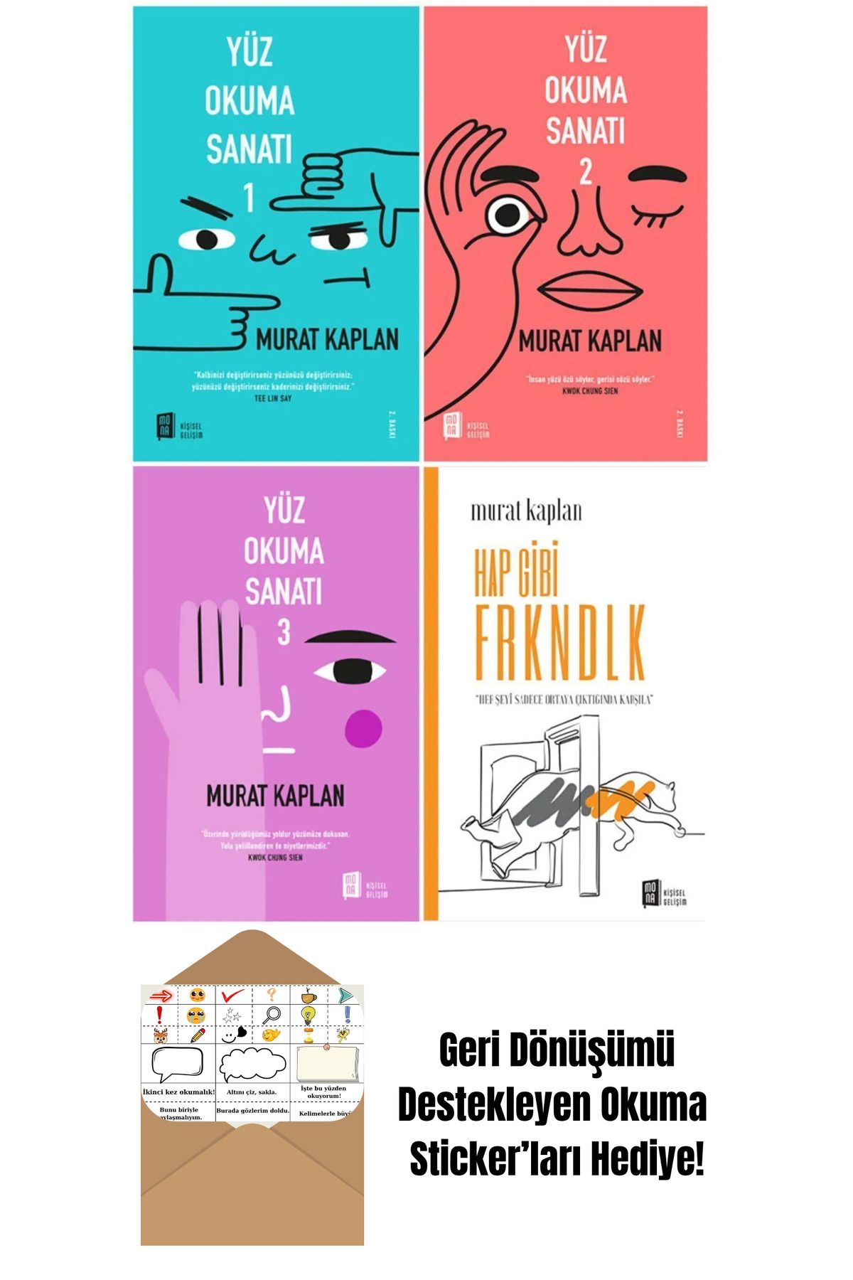 Mona Kitap Murat Kaplan 4 Kitap Set + Okuma Sticker'ları