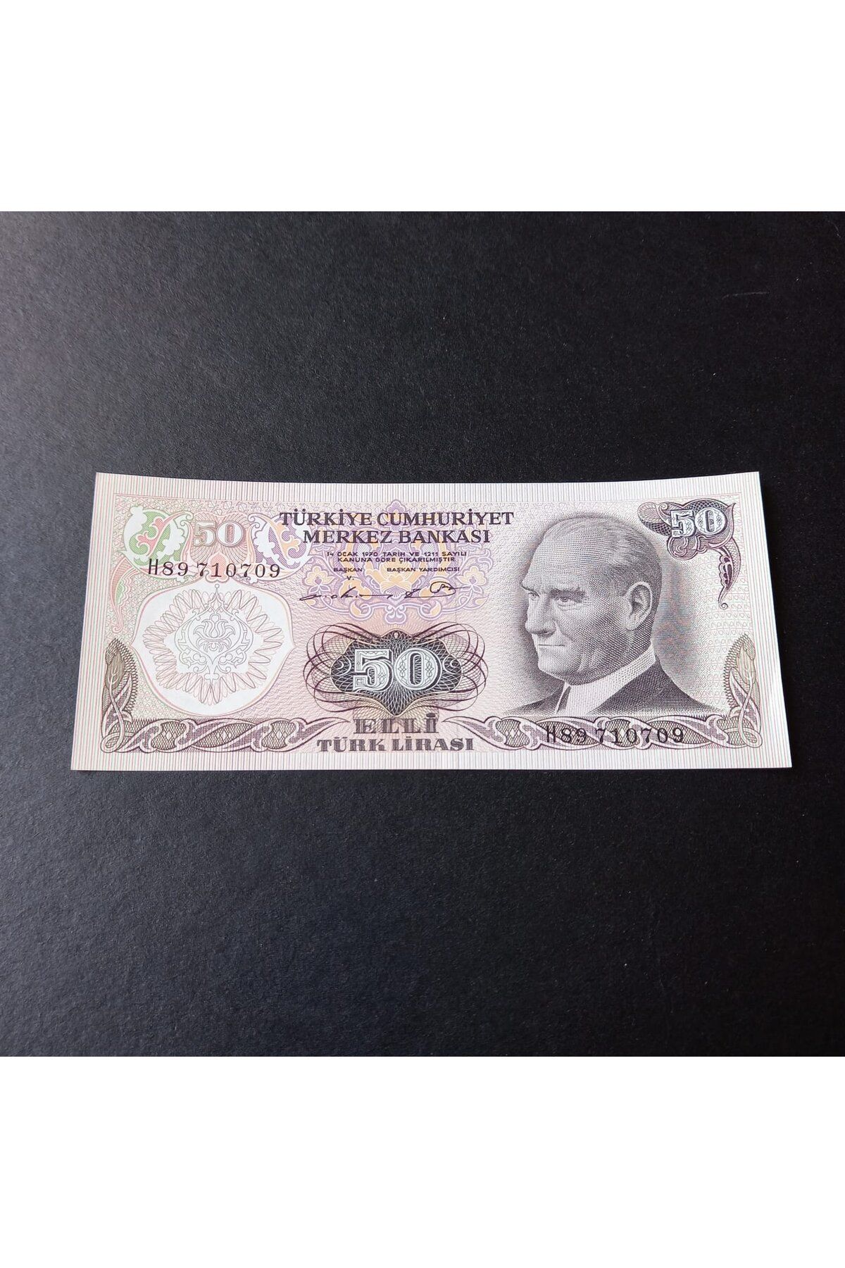 escoines koleksiyon 399636856c96e1d5ff 6.Emisyon 1.Tertip 50Türk Lirası ÇİL H89 Eski Kağıt Para