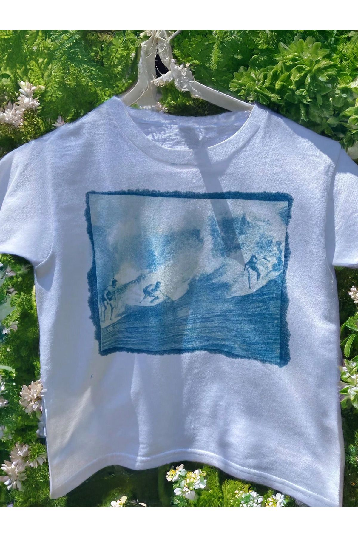 EVIus Kadın Deniz Tablo Baskılı Tee Crop