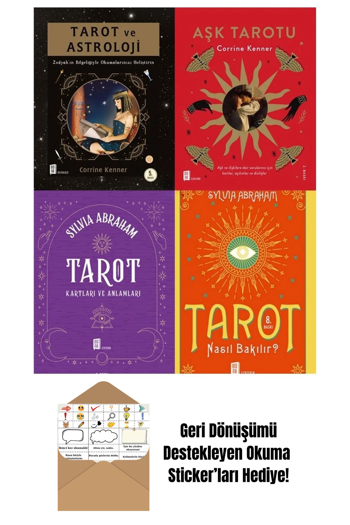 Mona Kitap Tarot Seti: Tarot Ve Astroloji - Tarot Nasıl Bakılır? + Okuma Sticker'ları