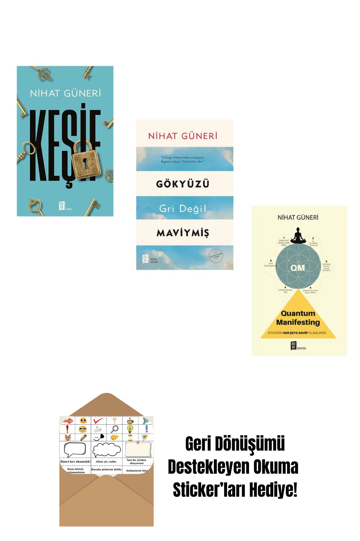 Mona Kitap Nihat Güneri 3 Kitap Set + Okuma Sticker'ları