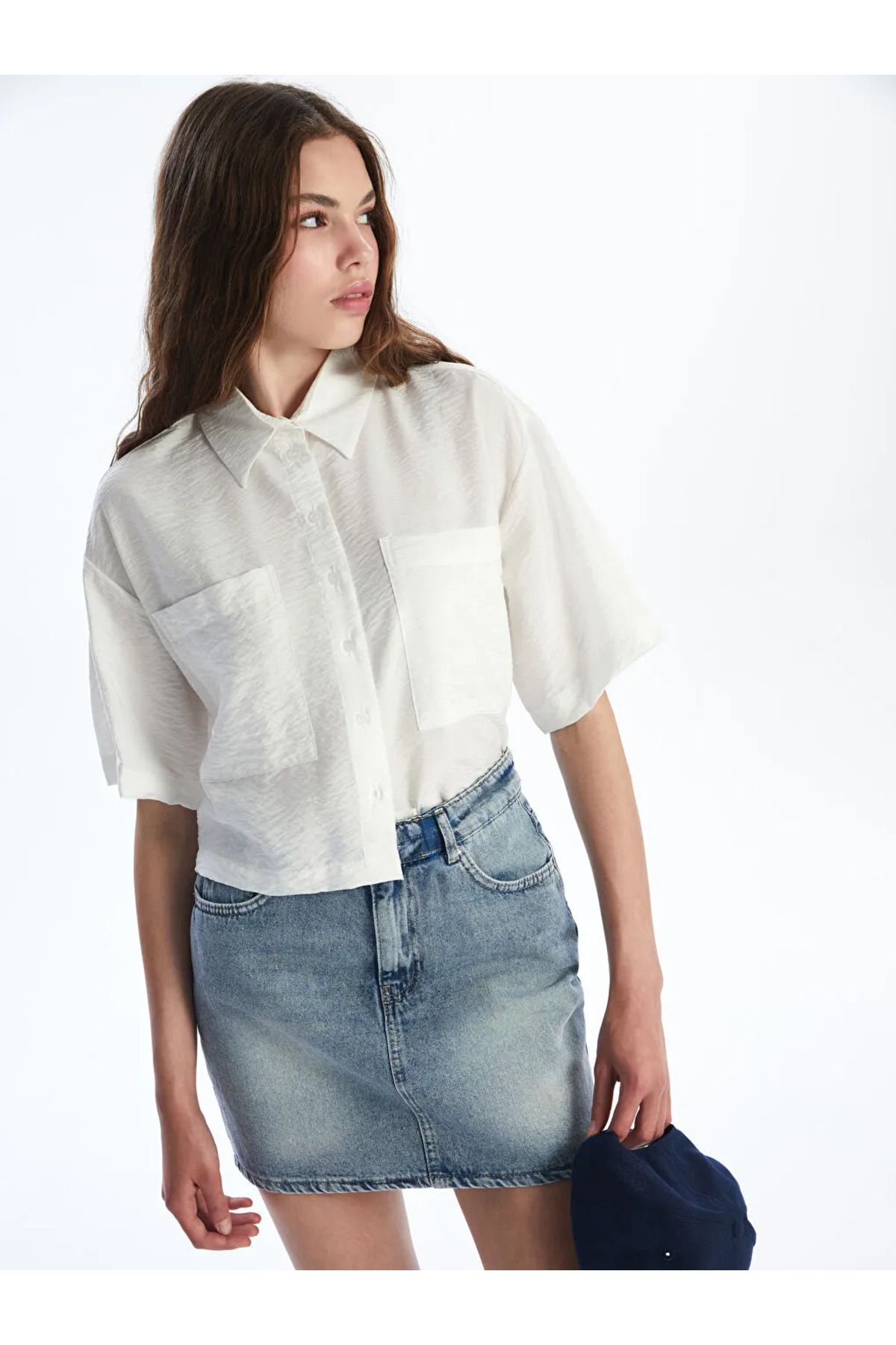 LC Waikiki XSIDE Beyaz Loose Fit Kadın Gömlek