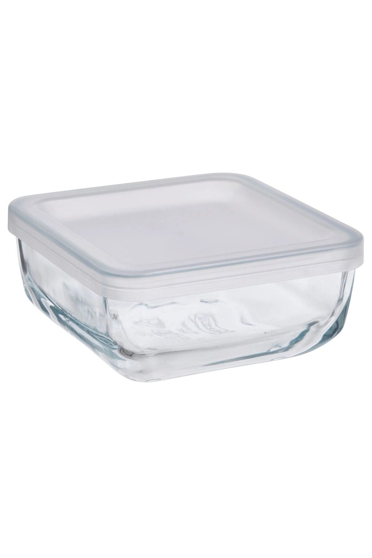IKEA QUALİTY Plastik Kapaklı Cam Saklama Kabı 12x12x6 Cm İkea Şeffaf Saklama Kabı Hacim 500 ml