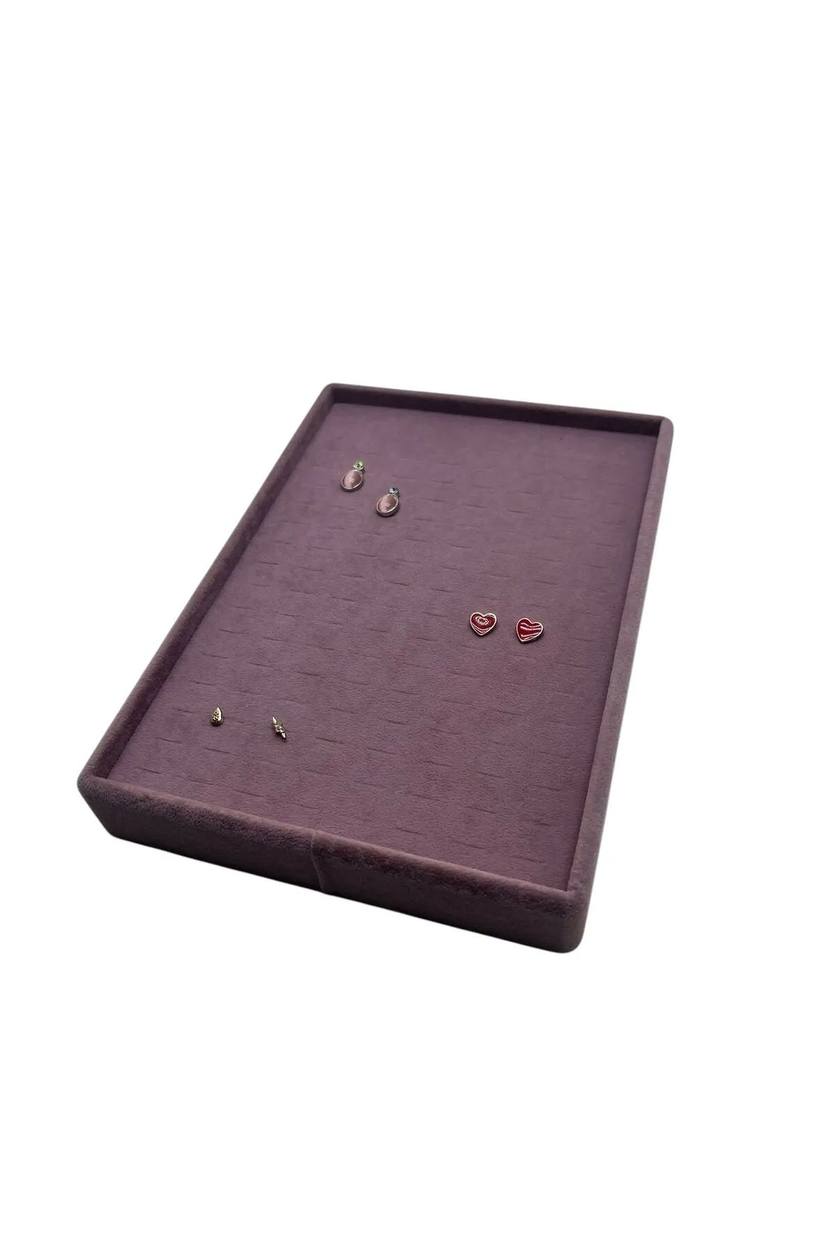 teknotrust Mürdüm Süet Kumaş 22x14 cm Batırmalı Piercing Tablası