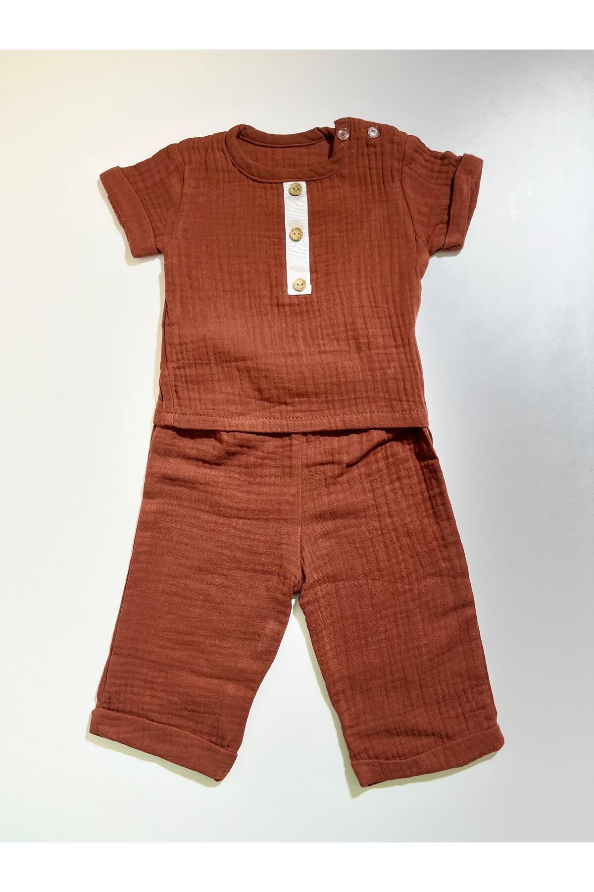 Butik MÜSLİN PANTOLONLU ERKEK BEBEK TAKIMI