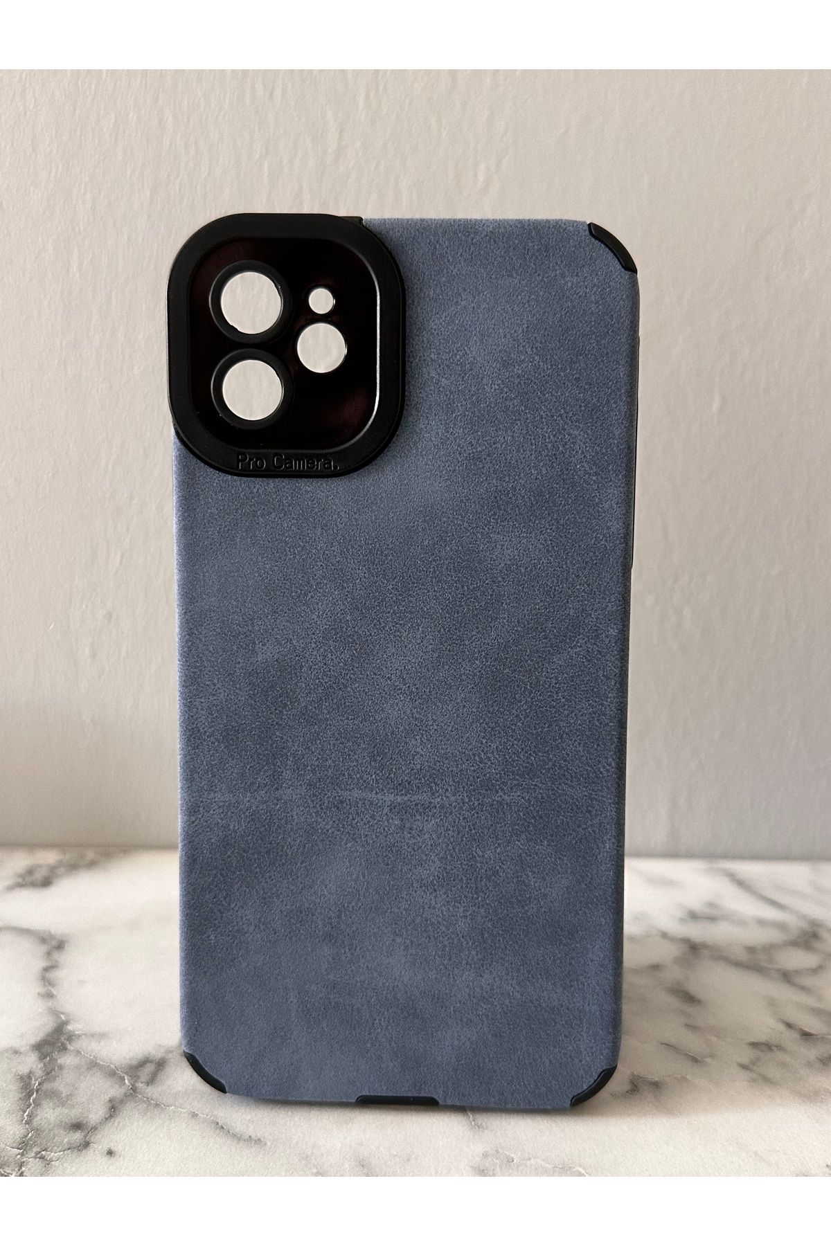 KILIF DEPOSU Apple iPhone 11 Uyumlu Deri Görünümlü Pro Kamera Korumalı Şık Yeşil/Haki, Lacivert Silikon Kılıf