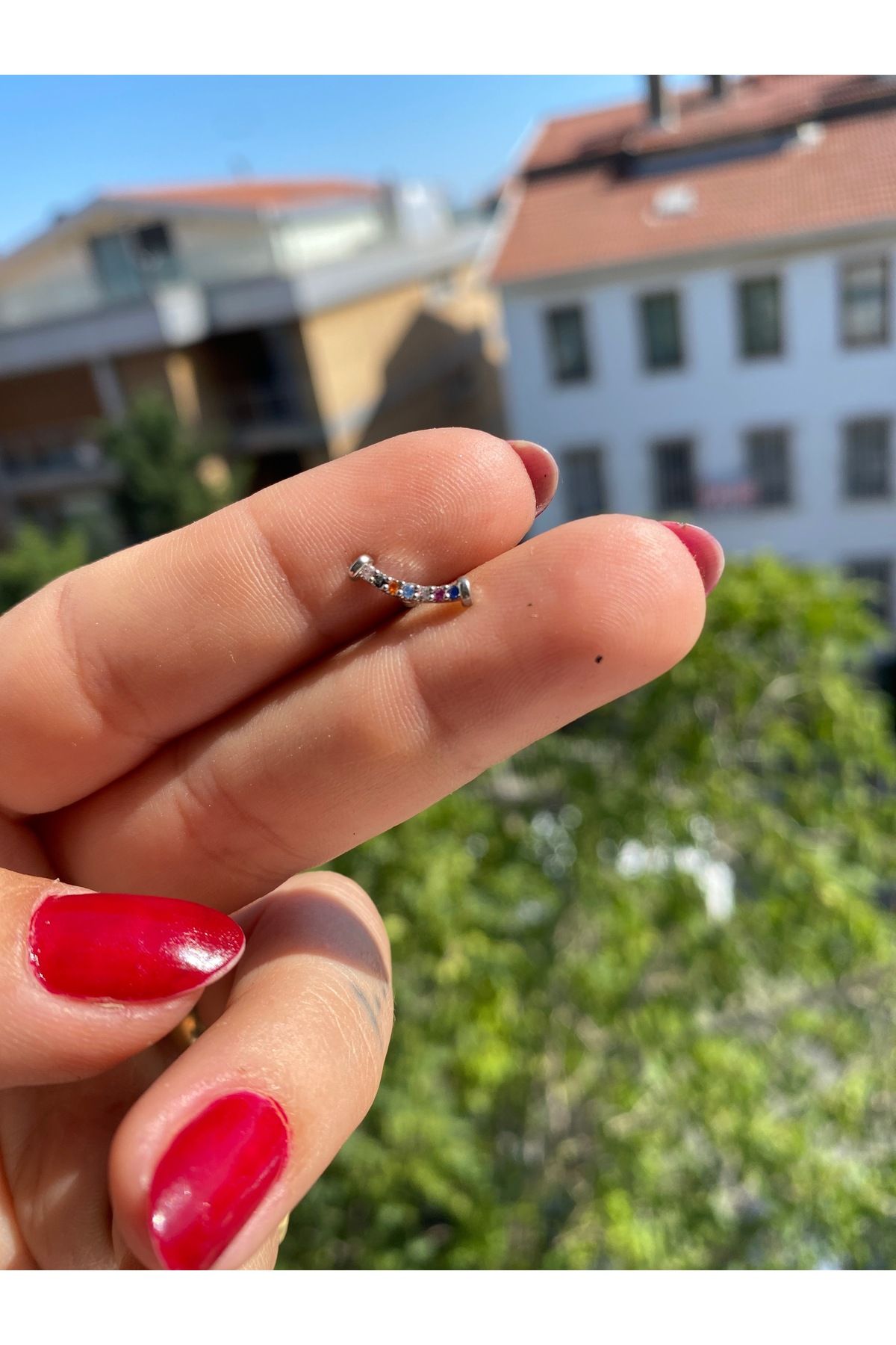 satirus Renkli helix tragus kıkırdak Piercing Çelik