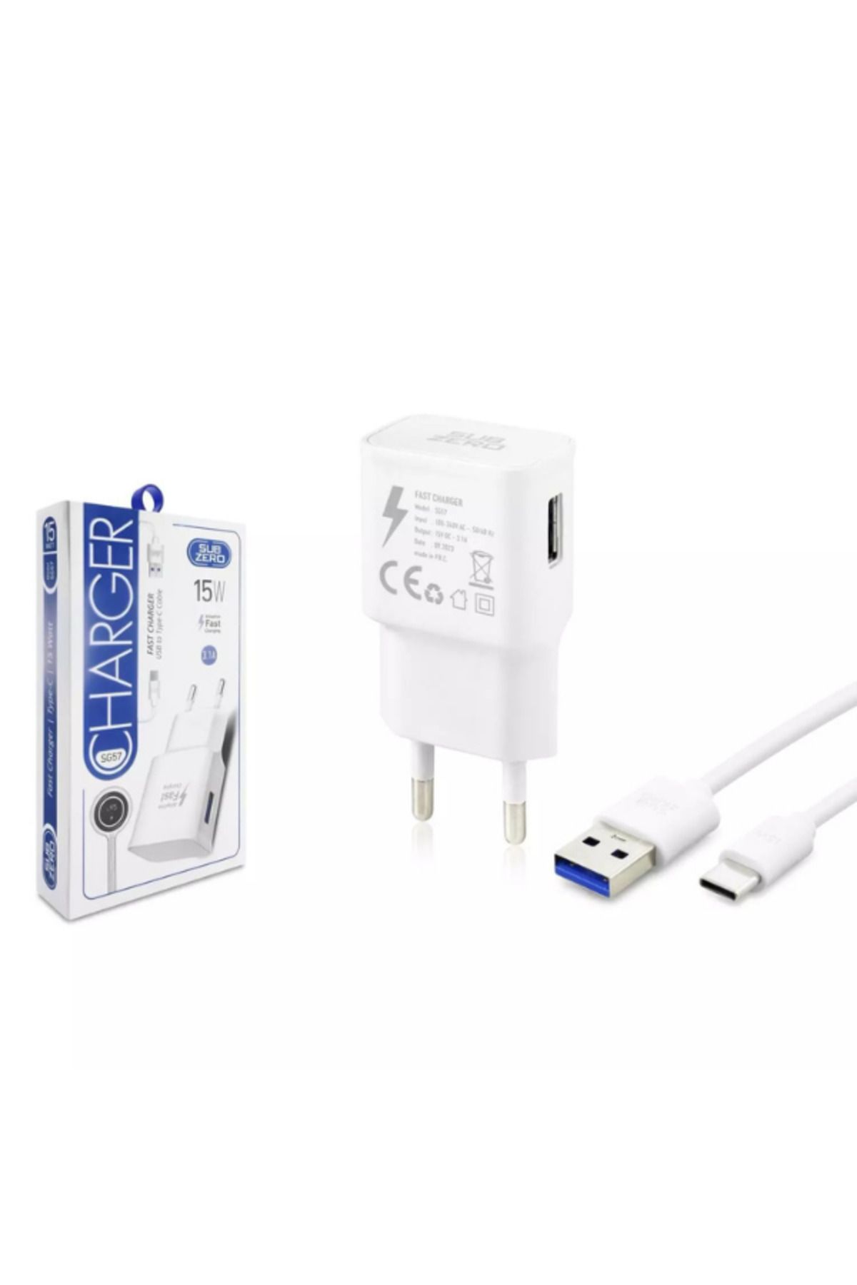 Subzero  SG57 15 W 3.1 A Type‑C Ev Şarj Aleti | Hızlı & Güvenli Şarj