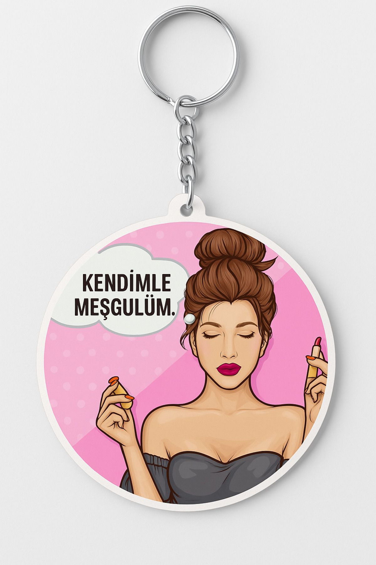 İmpivo Kendimle Meşgulüm Yazılı Anahtarlık