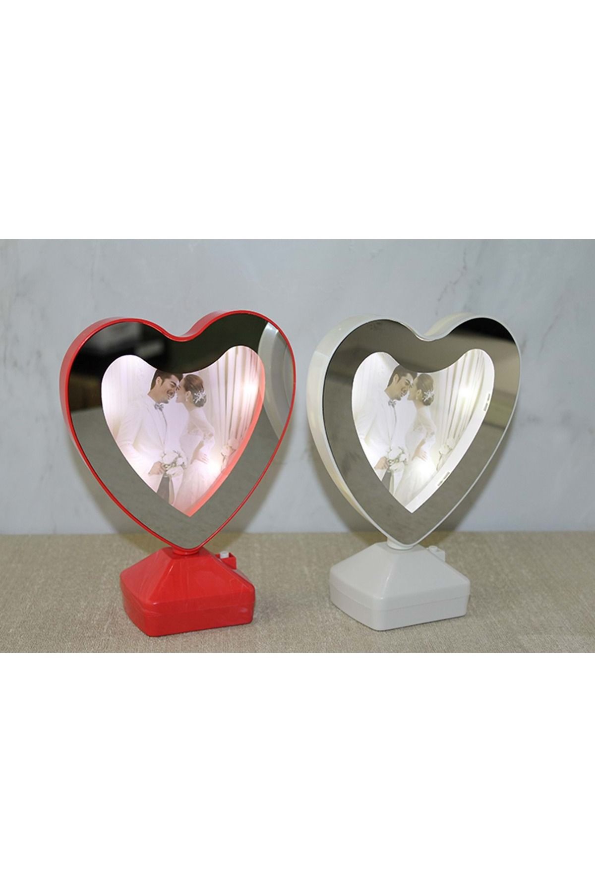 Store Kalpli Ledli Sihirli Ayna Çerceve 17*13 cm