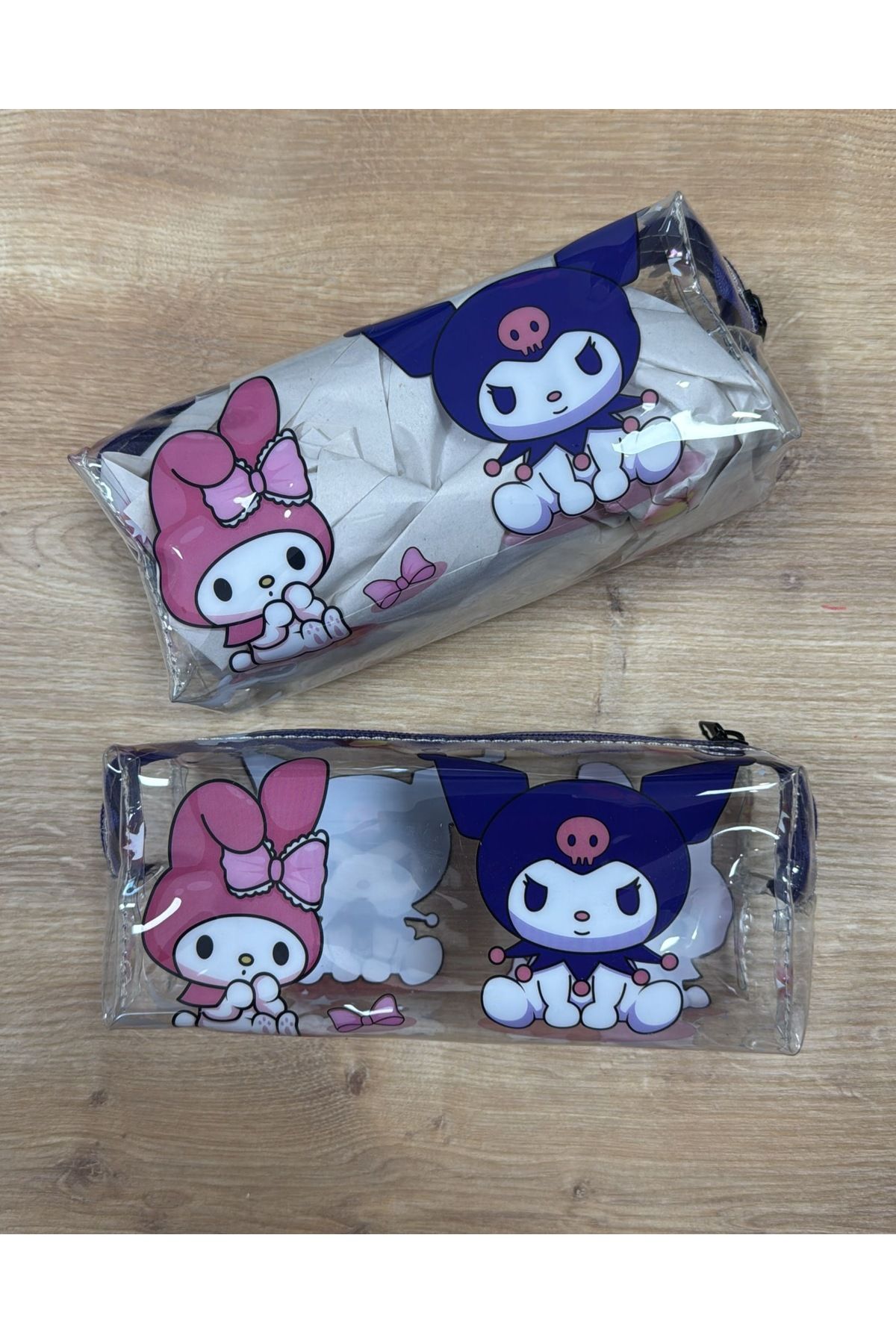 BUCHE Sanrio Kuromi Şeffaf Makyaj Çantası Kalemlik