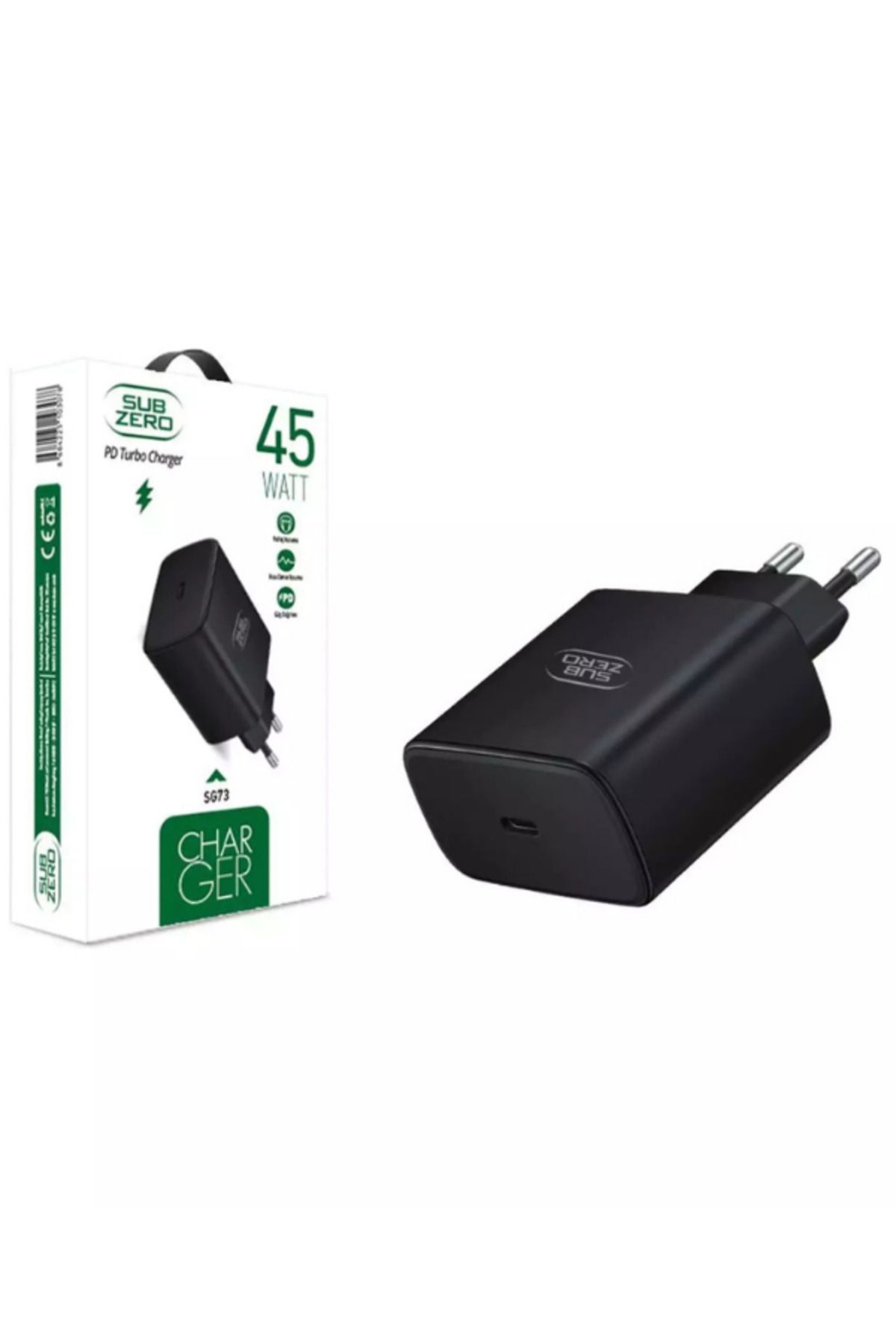 Subzero  SG73 45 W PD Turbo Ev Şarj Başlığı | USB‑C Hızlı Adaptör