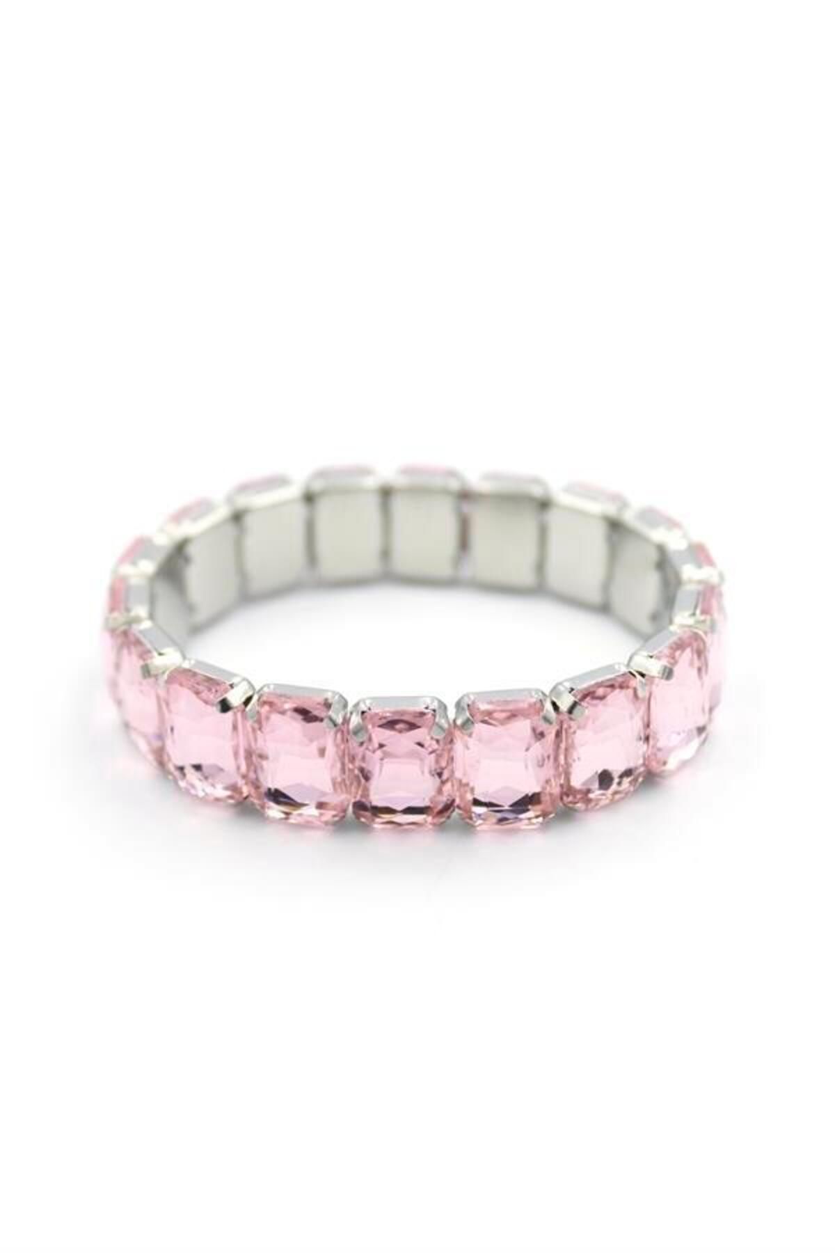 Royaleks Lastikli Taşlı Bilezik - Pembe