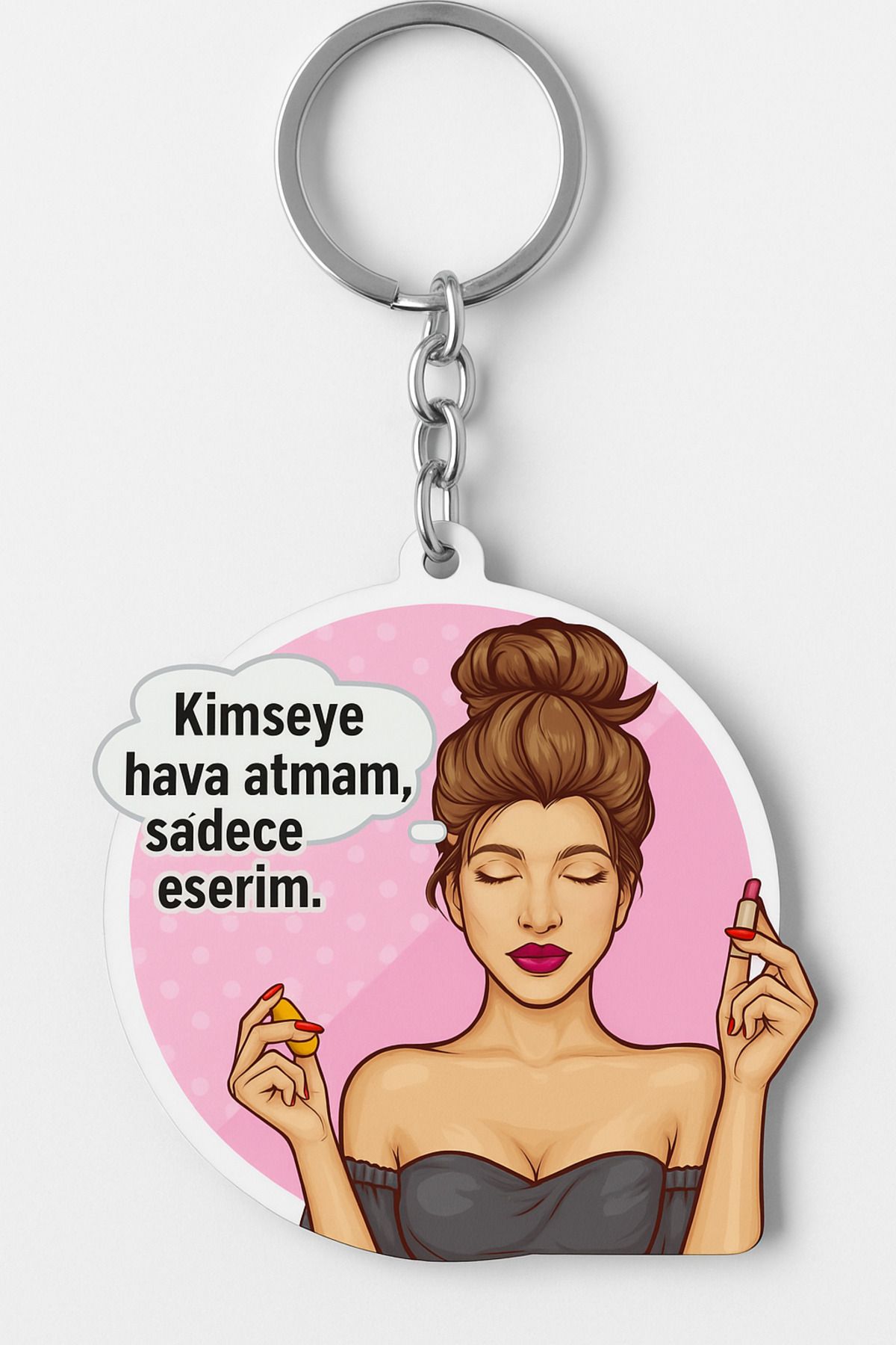 İmpivo Kimseye Hava Atmam Sadece Eserim Yazılı Anahtarlık