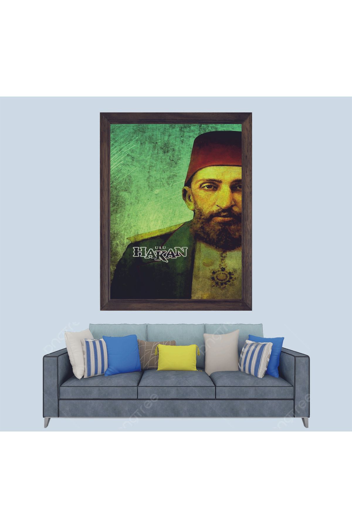 Lioncraft Osmanlı Padişahı 2. Abdülhamit Han Çerçeveli Duvar Tablosu 30x45 cm