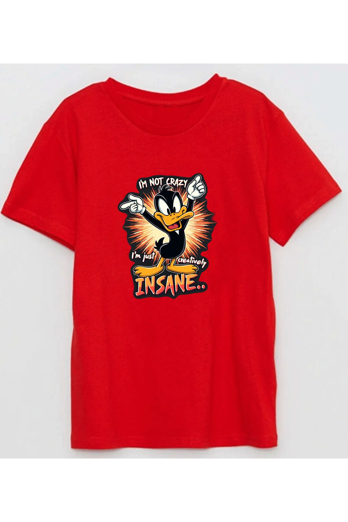 Efendioğlu Design İNSANE DAFFY DUCK KÜÇÜKLÜĞÜ BASKILI PAMUKLU ÇOCUK TSHİRT