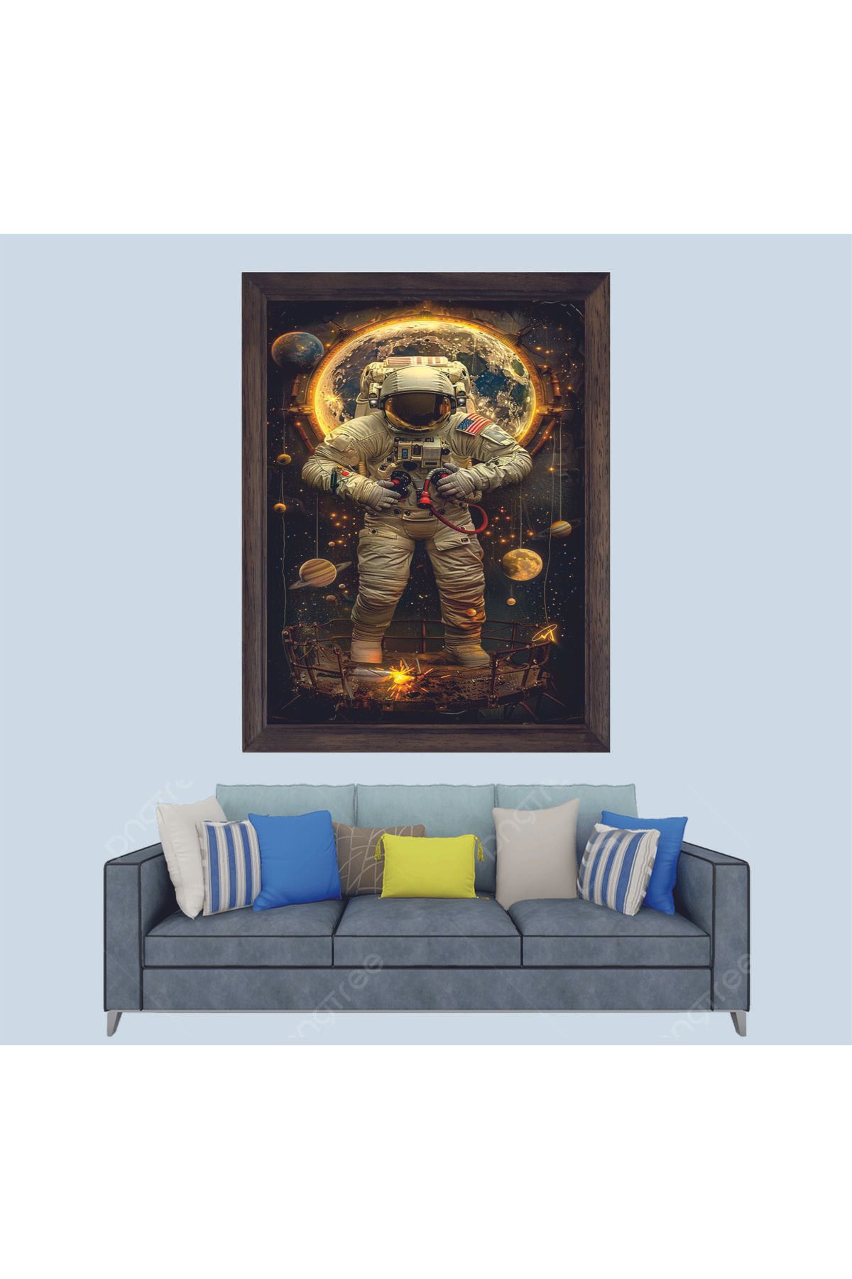 Lioncraft Astronot Çerçeveli Duvar Tablosu 30x45 cm