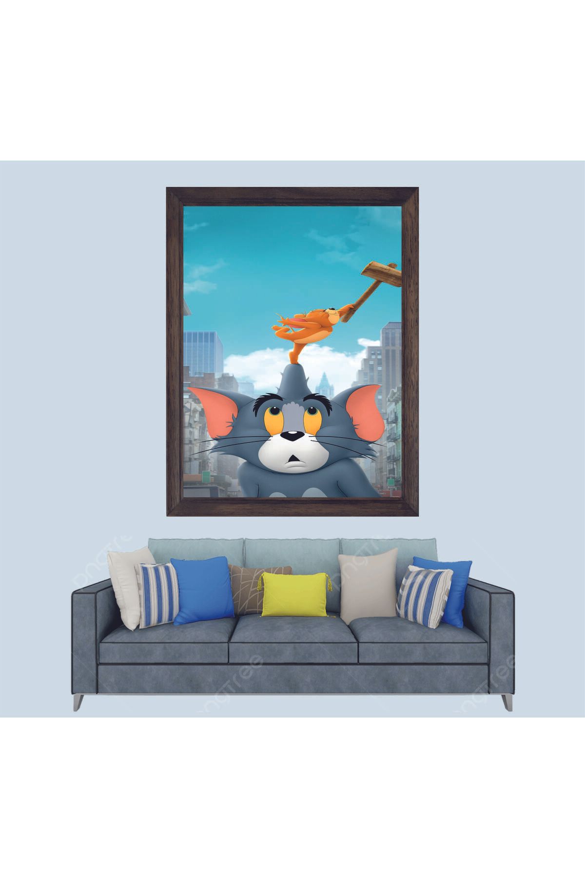 Lioncraft Tom ve Jerry Çerçeveli Duvar Tablosu 30x45 cm