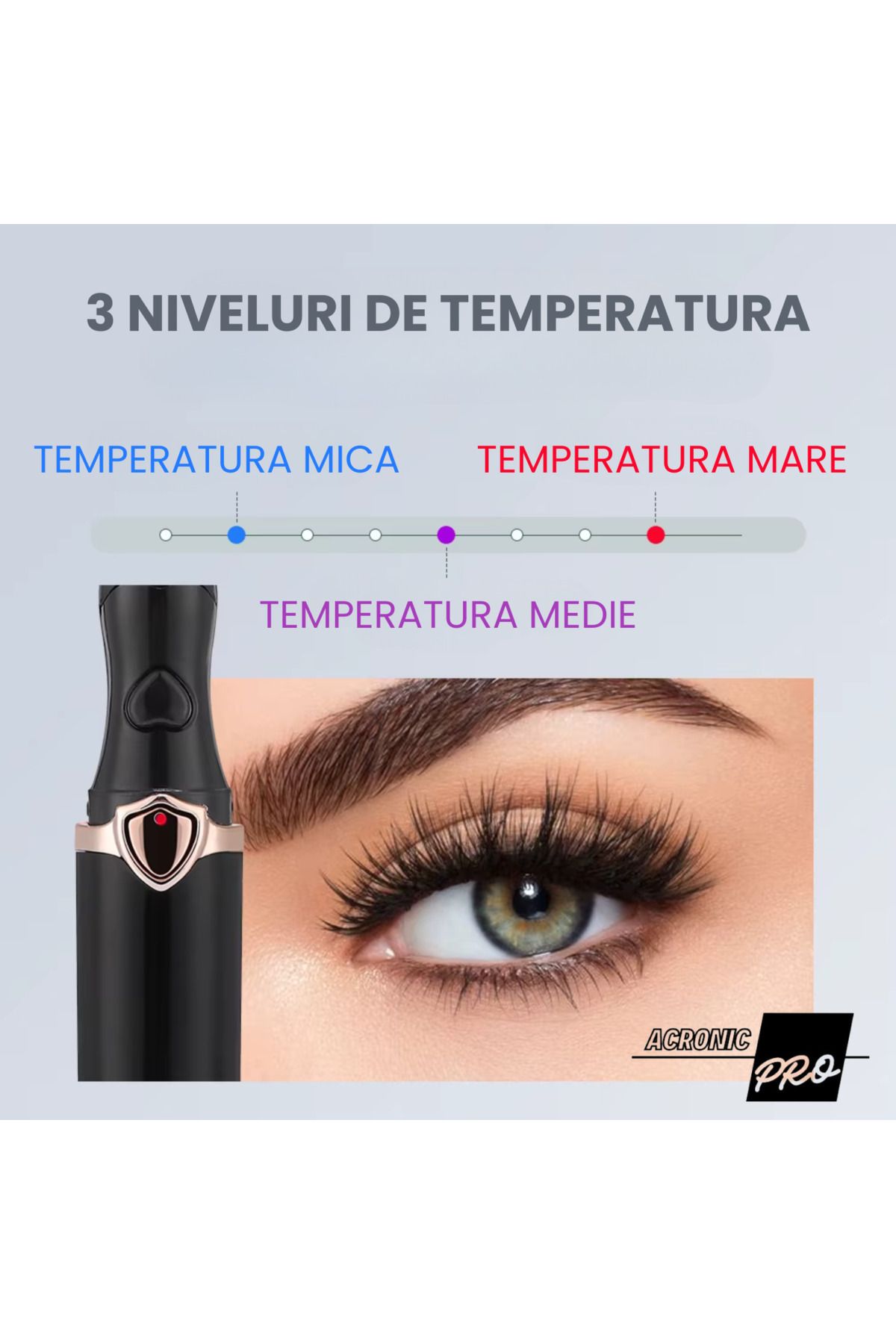 AcronicPro-AcronicPro® Eyelash Curler, Heating and Lifting Eyelashes, Electric, 50/65/80°C, Black 7
