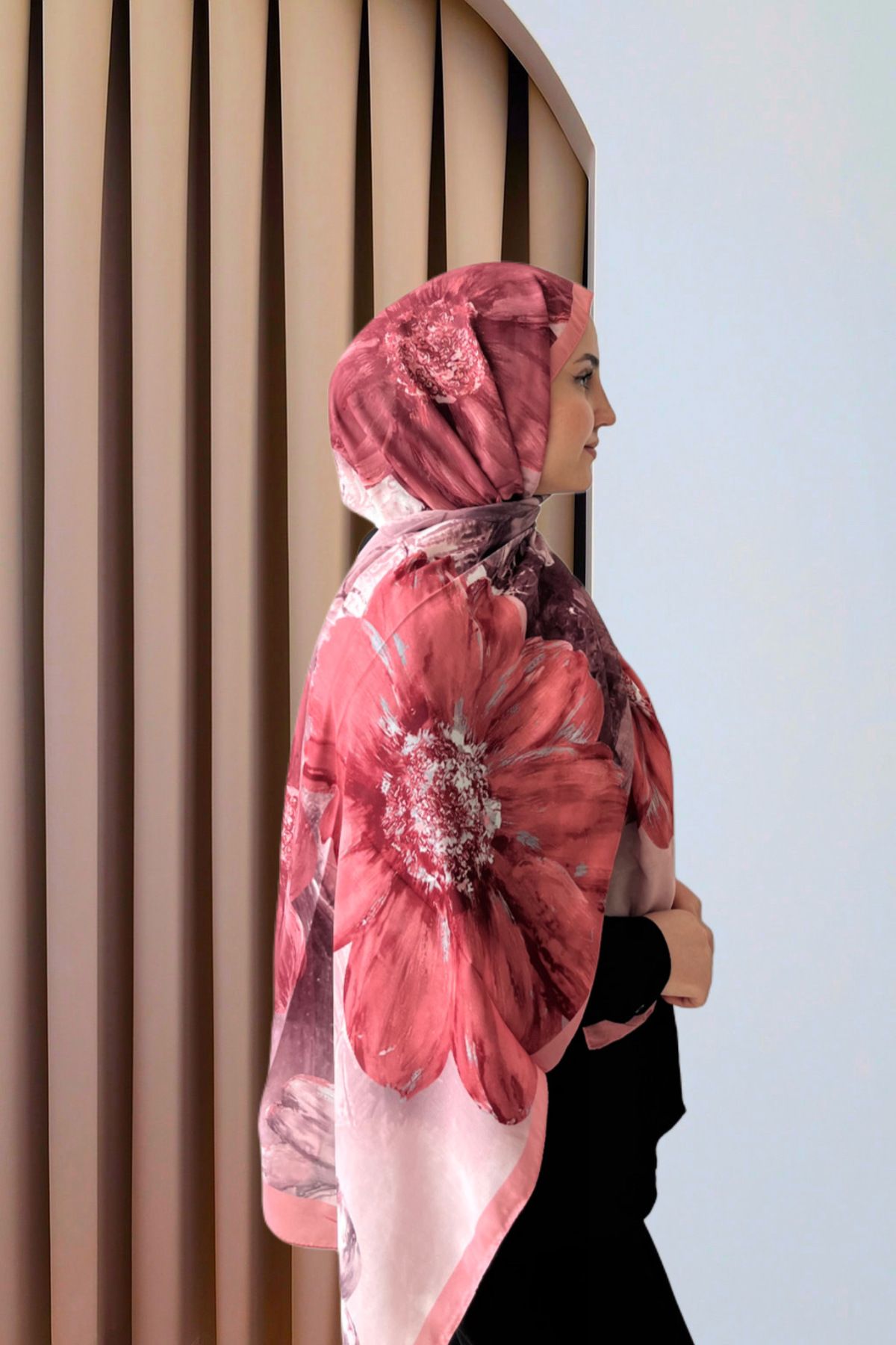 Sharell Gül Desen Pamuk şal