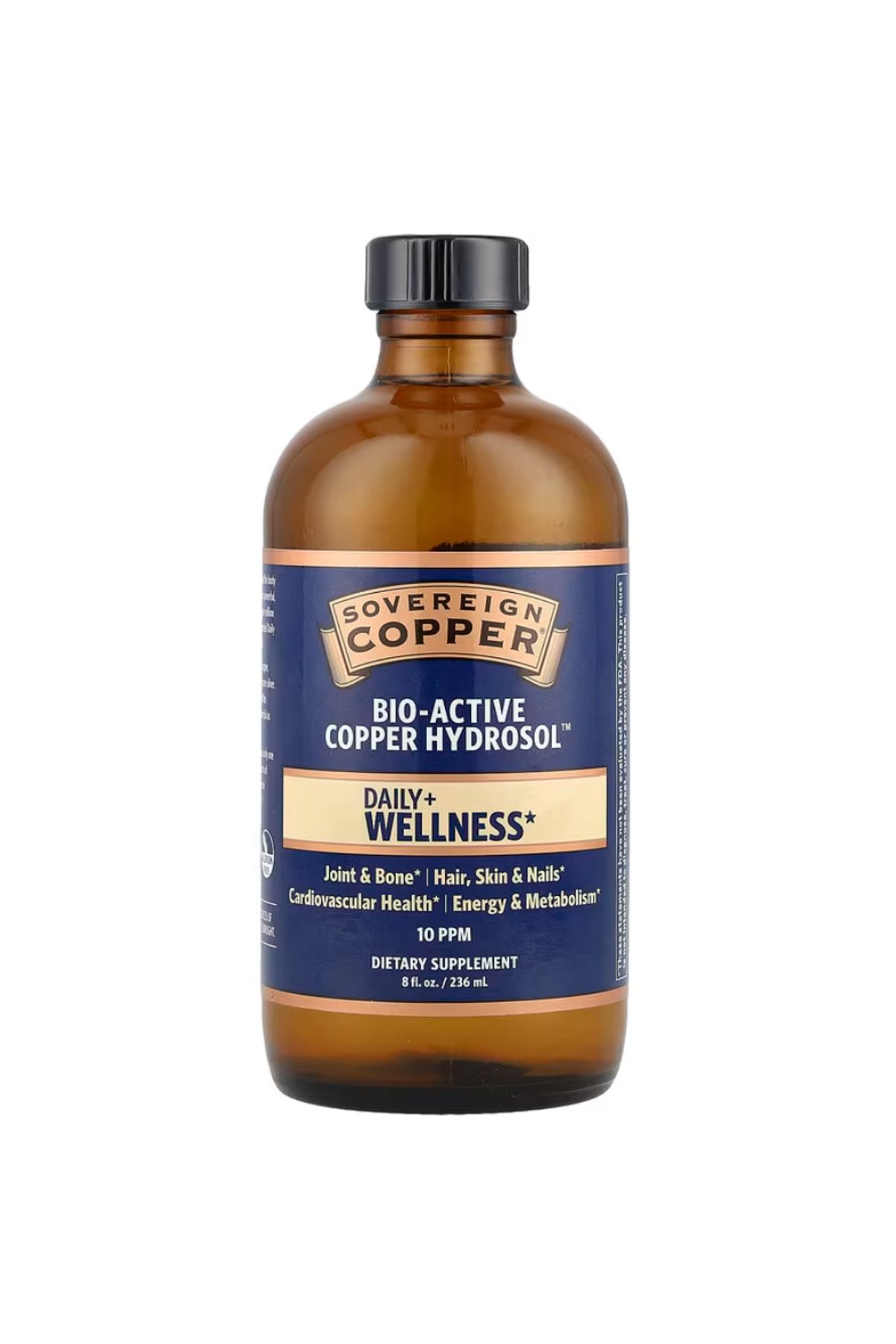 Sovereign Silver , Bio-Active Copper Hydrosol, 10 PPM, 8 fl oz (236 ml)