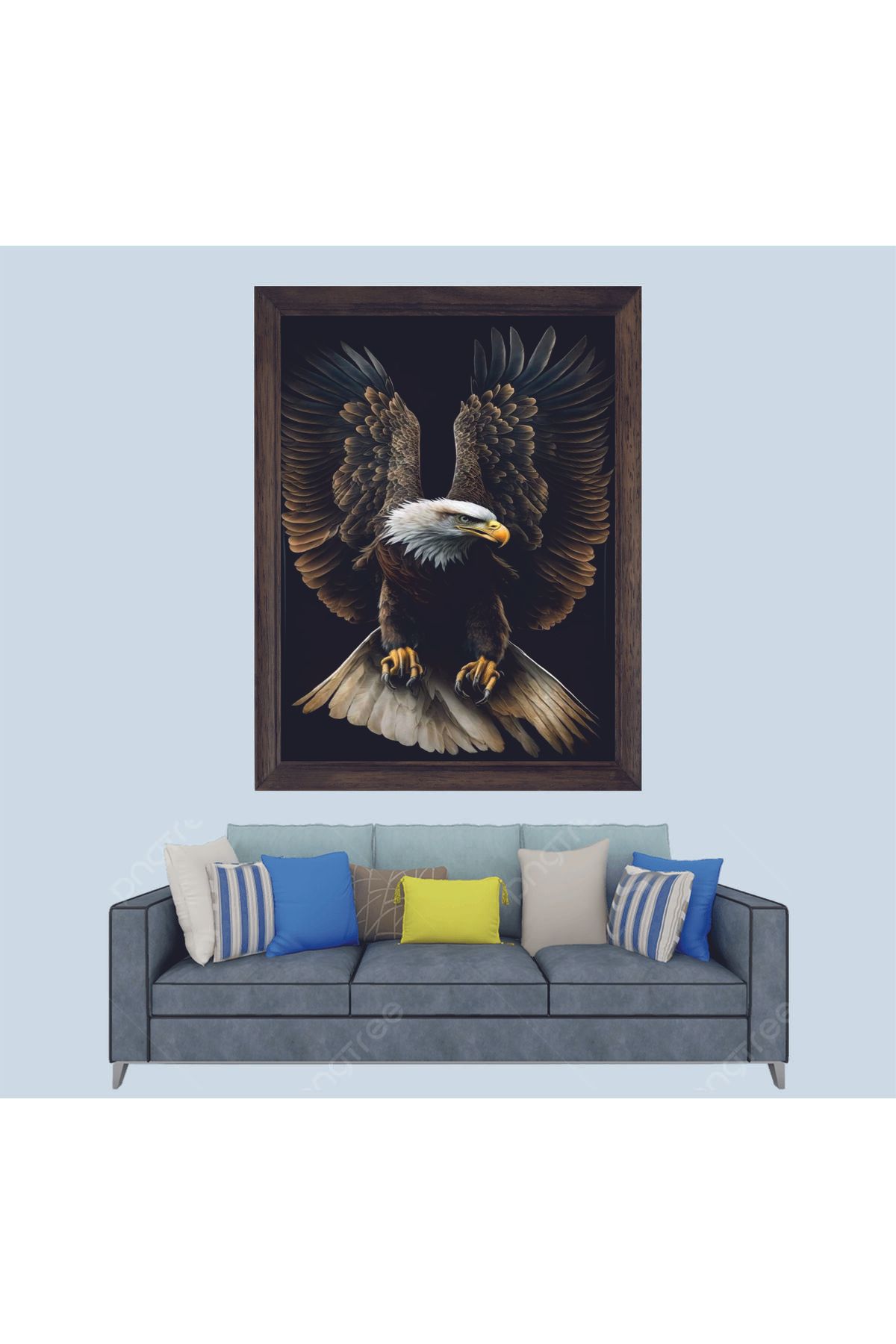 Lioncraft Kartal Temalı Çerçeveli Duvar Tablosu 30x45 cm