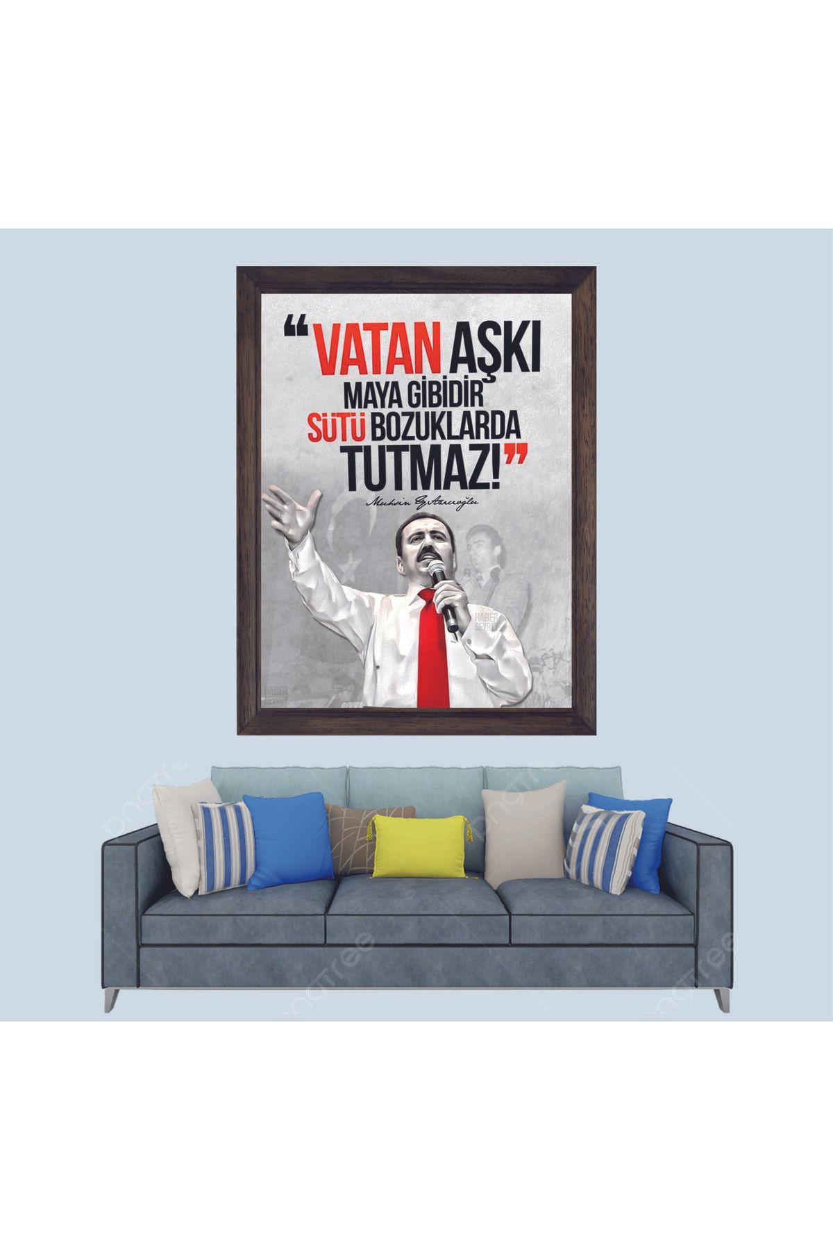 Lioncraft Muhsin Yazıcıoğlu Sözü Çerçeveli Duvar Tablosu 30x45 cm