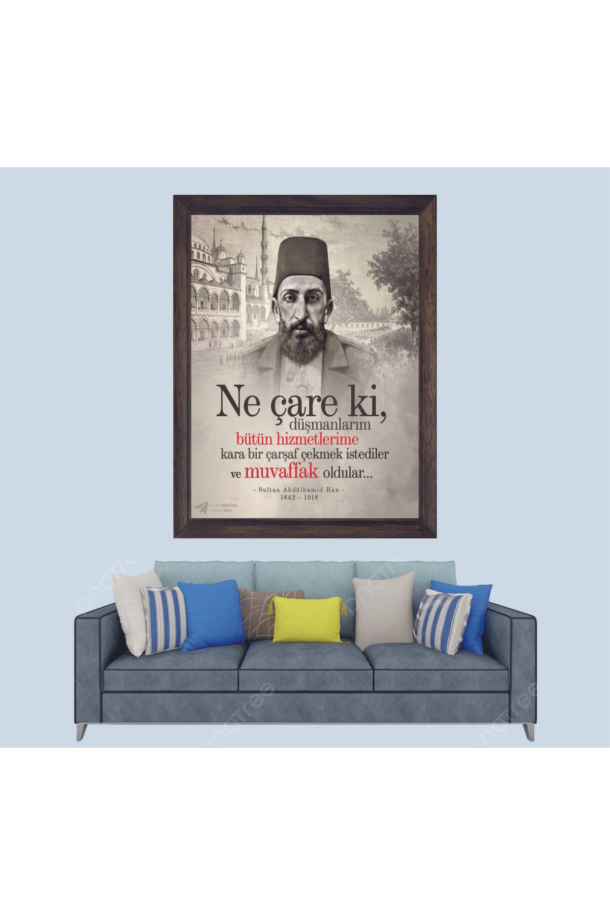 Lioncraft Osmanlı Padişahı 2. Abdülhamit Han Çerçeveli Duvar Tablosu 20x30 cm