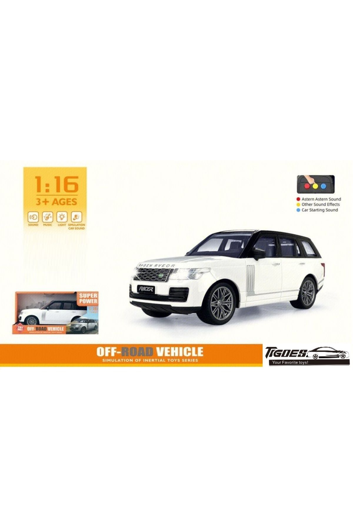 Online Işıklı Sesli 25 Cm Jip Sürtmeli Jeep Araba Beyaz Renk 1:16 Ölçek