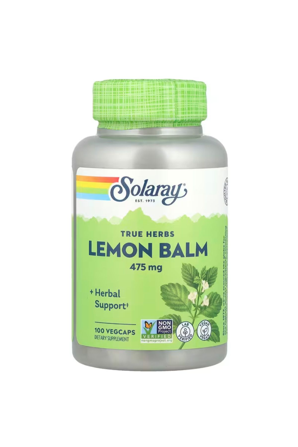 Solaray , True Herbs, Lemon Balm, 475 mg, 100 VegCaps