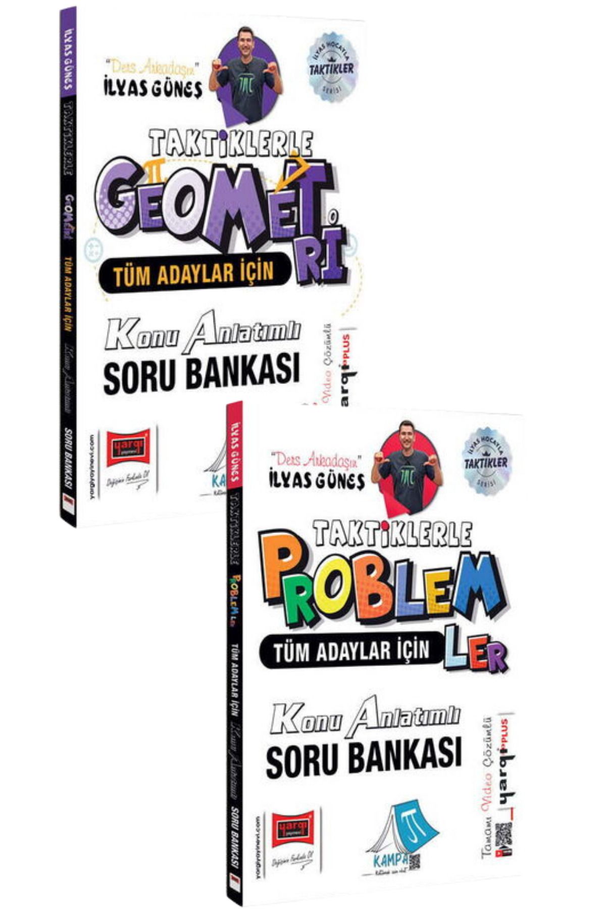 Yargı Yayınları Tüm Adaylar İçin Taktiklerle Temel Geometri+Problemler Konu Anlatımlı Soru Bankası-2 KİTAP-SET