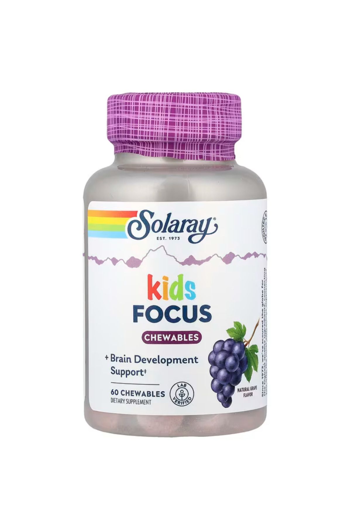 Solaray , Kids Focus Chewables, Natural Grape, 60 Chewables