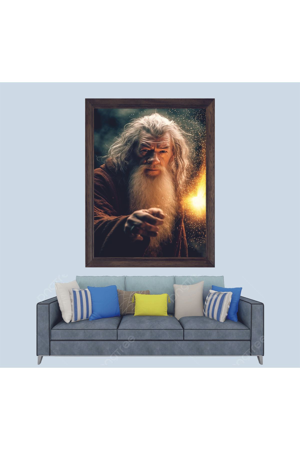 Lioncraft Yüzüklerin Efendisi Gandalf Çerçeveli Duvar Tablosu 30x45 cm