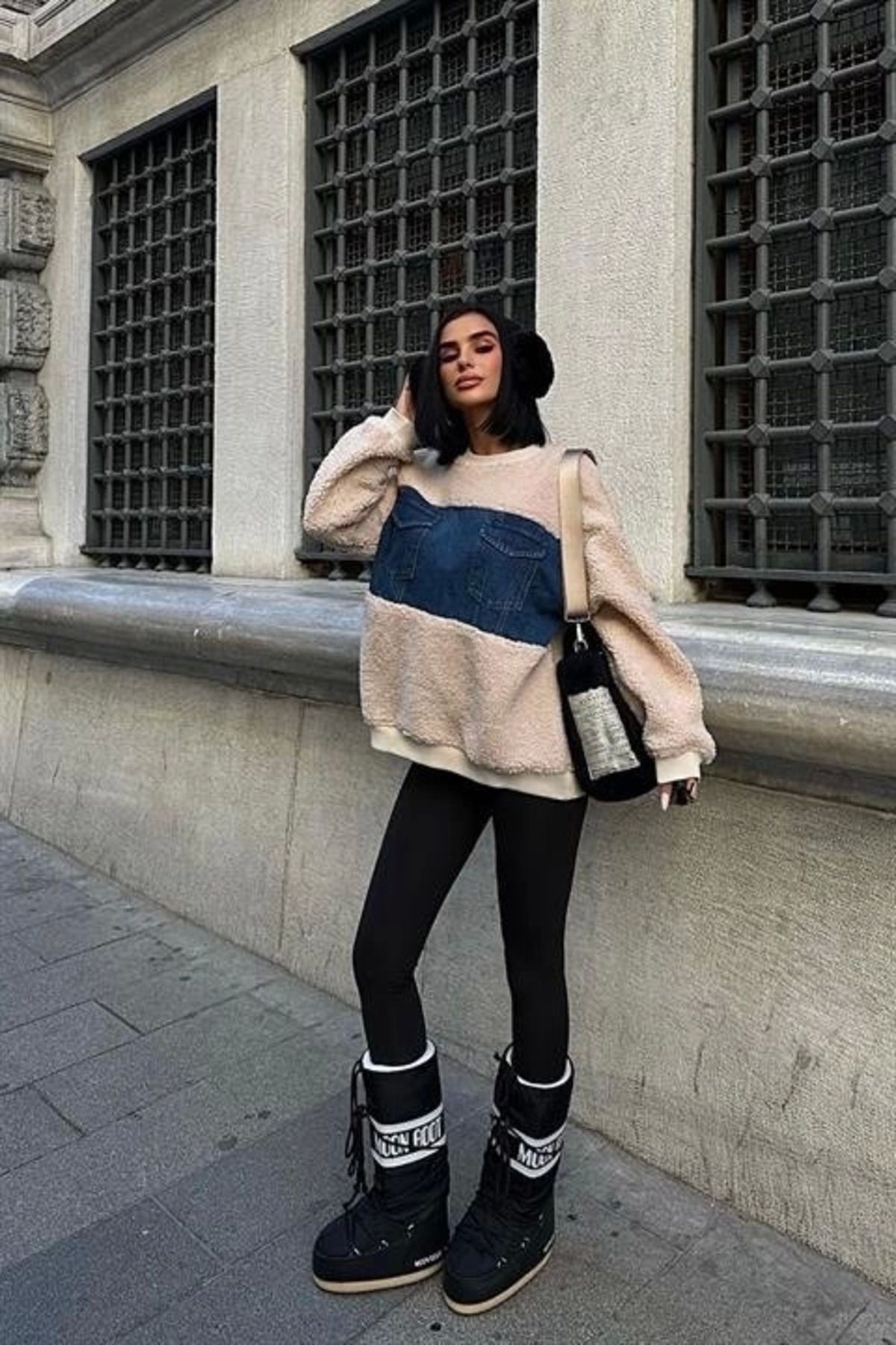 ZORM Göğsü Denim Garnili Sweatshirt 3402