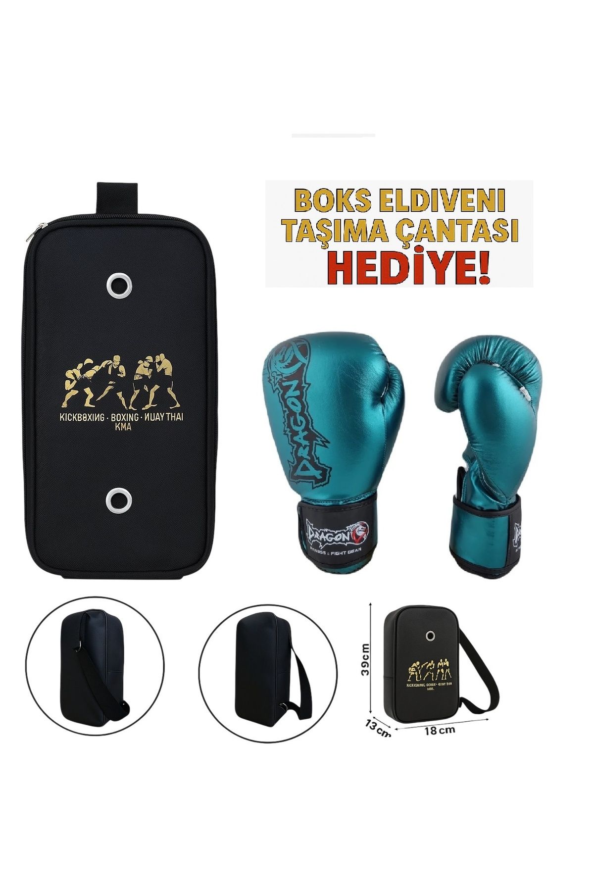 Dragondo Favela Boks Eldiveni Kick Boks Muay Thai Eldiveni ve Eldiven Taşıma Çantalı