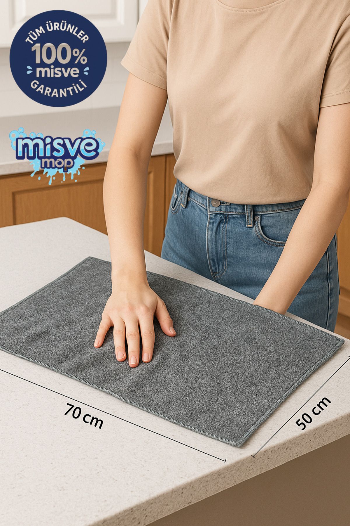 Misvele MisveClean Profesyonel Sihirli Yer Bezi 50-70 Cm Büyük Boy