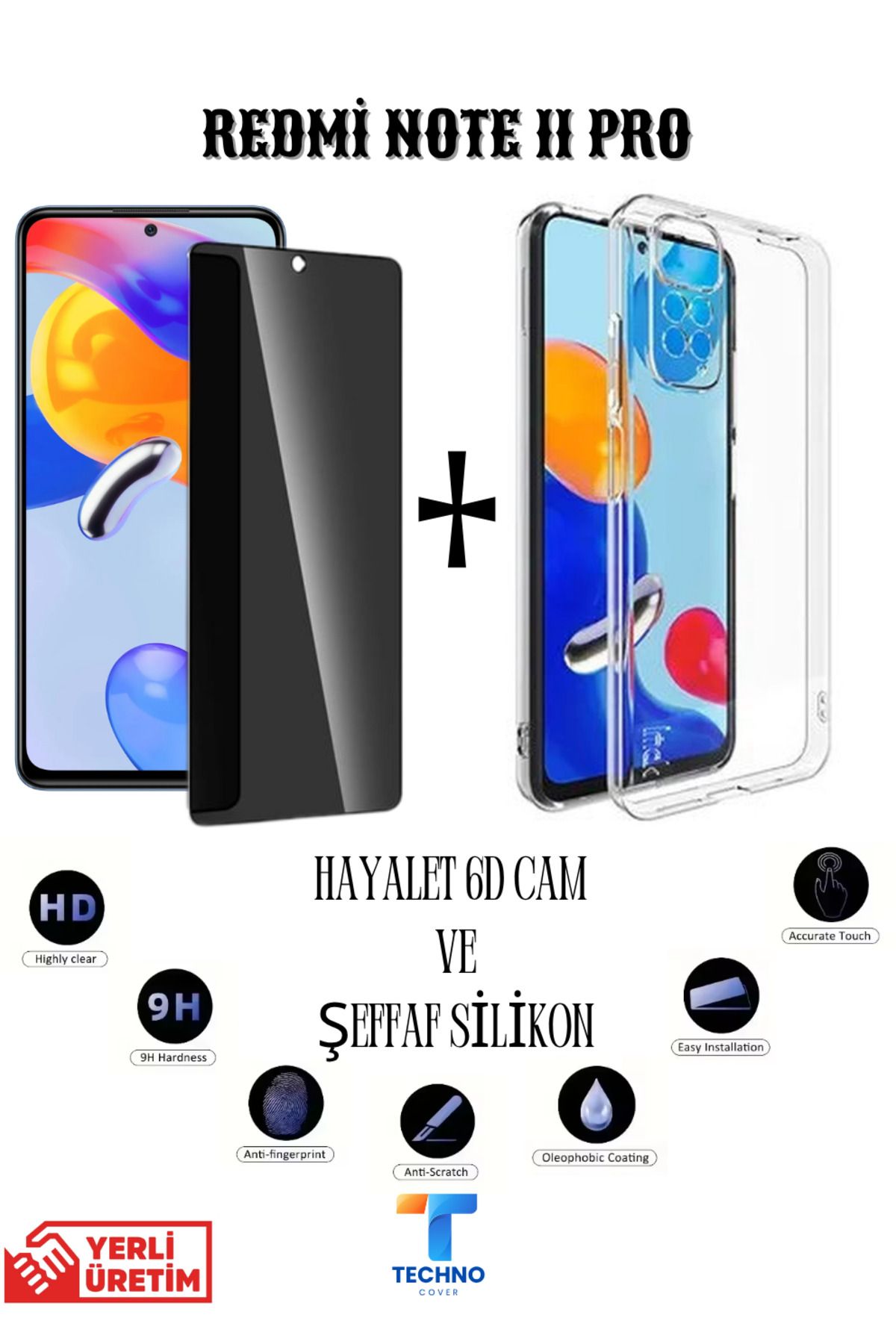 foxpower Redmi Note 11 Pro Hayalet Ekran Koruyucu ve Şeffaf Kılıf 2li Avantajlı Paket