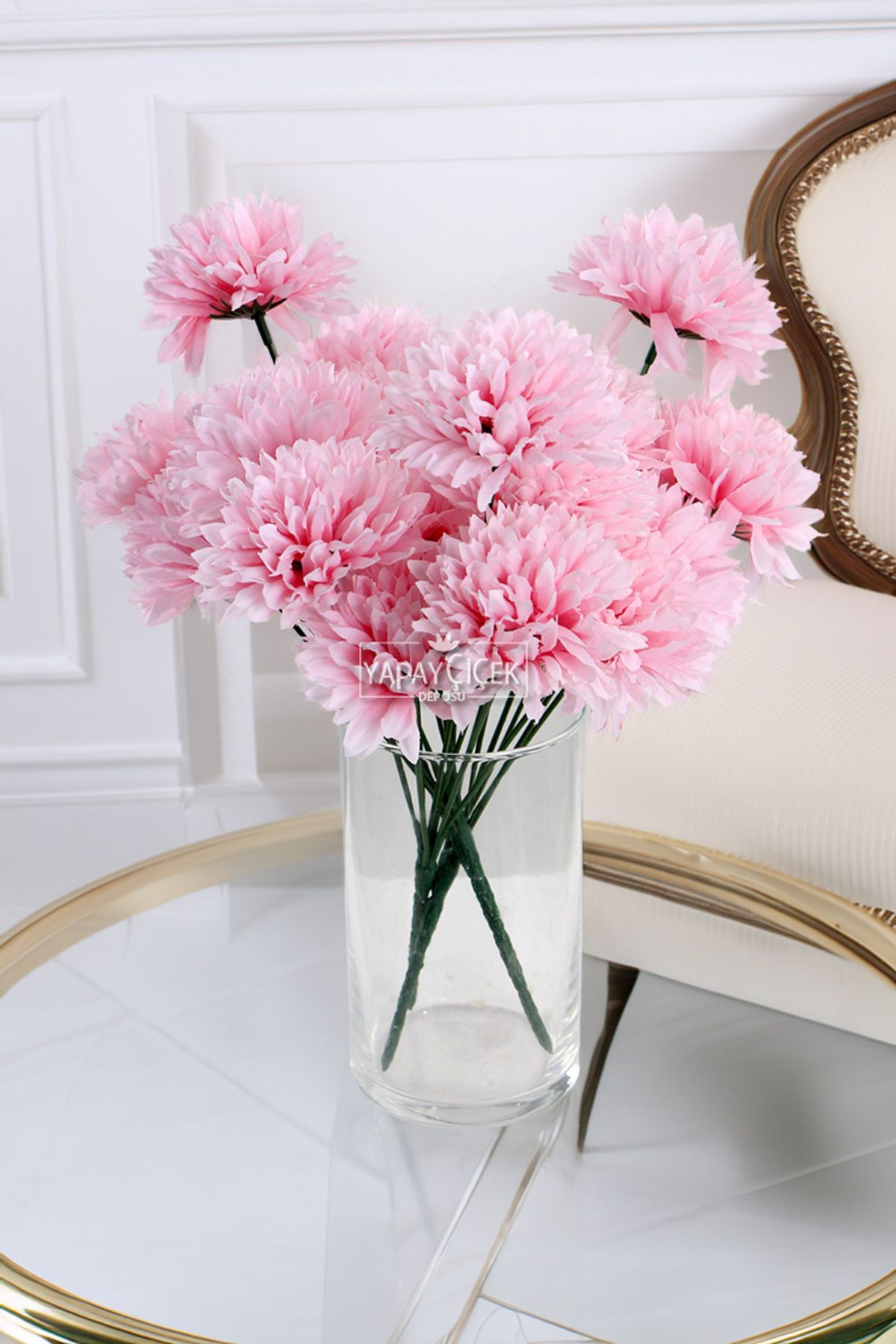 Yapay Çiçek Deposu Yapay 7 Dallı Eko Pinnata Çiçeği 30 cm Pembe