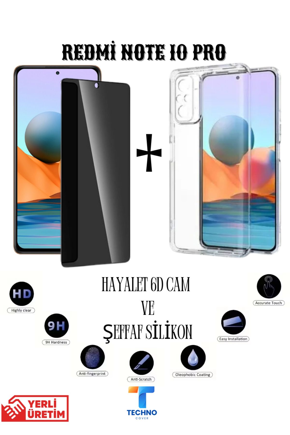 foxpower Redmi Note 10 Pro Hayalet Ekran Koruyucu ve Şeffaf Kılıf 2li Avantajlı Paket