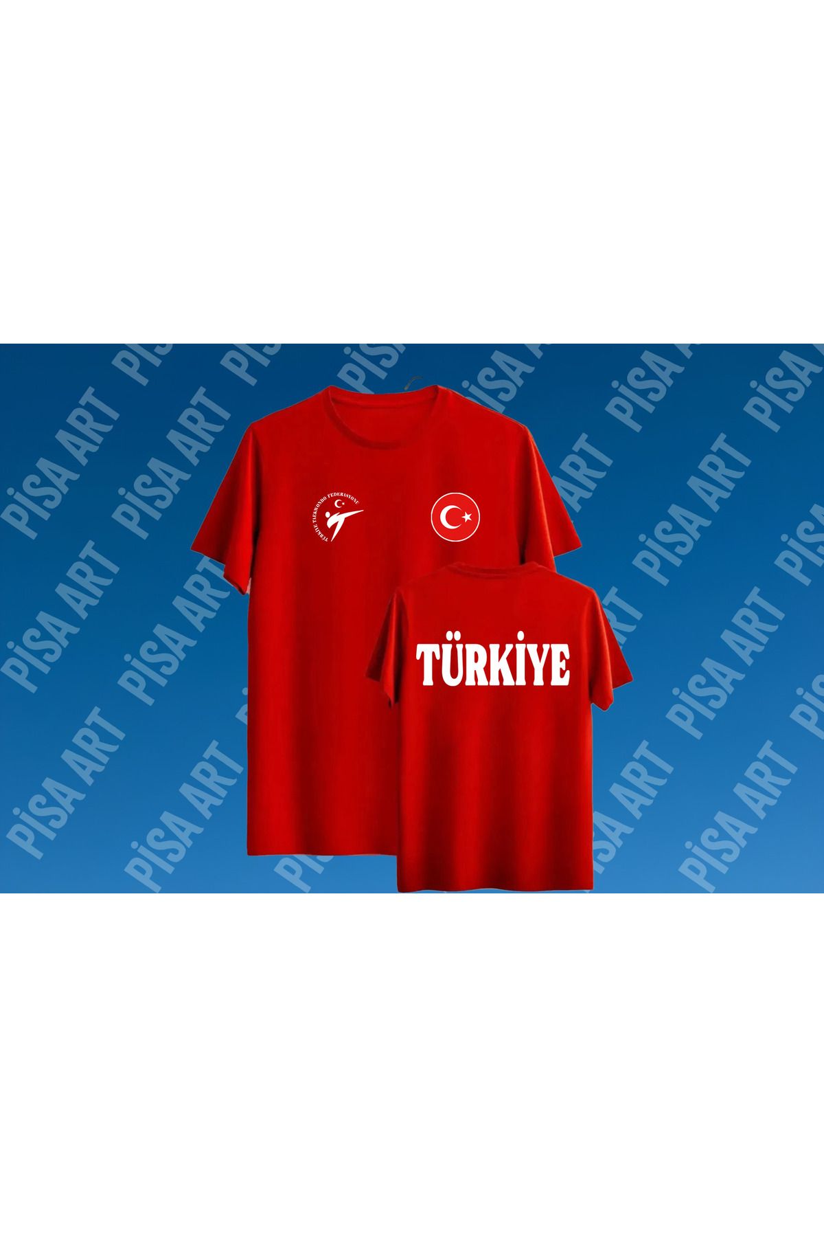 Pisa Art Taekwondo Sporuna Yetişkin Ve Çocuk Tasarım T-shirt