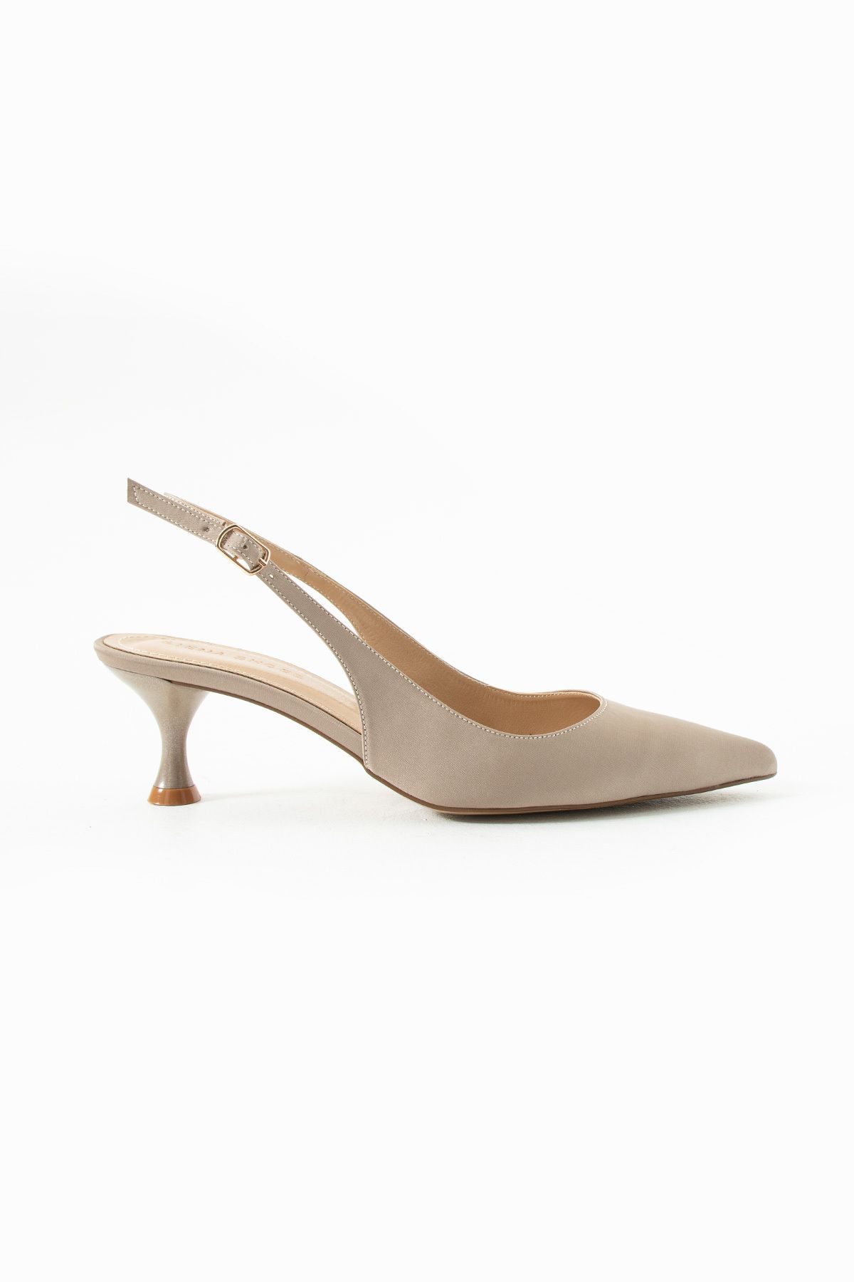 Siena Shoes Fable Kadın Kısa Topuklu Ayakkabı Bej Saten